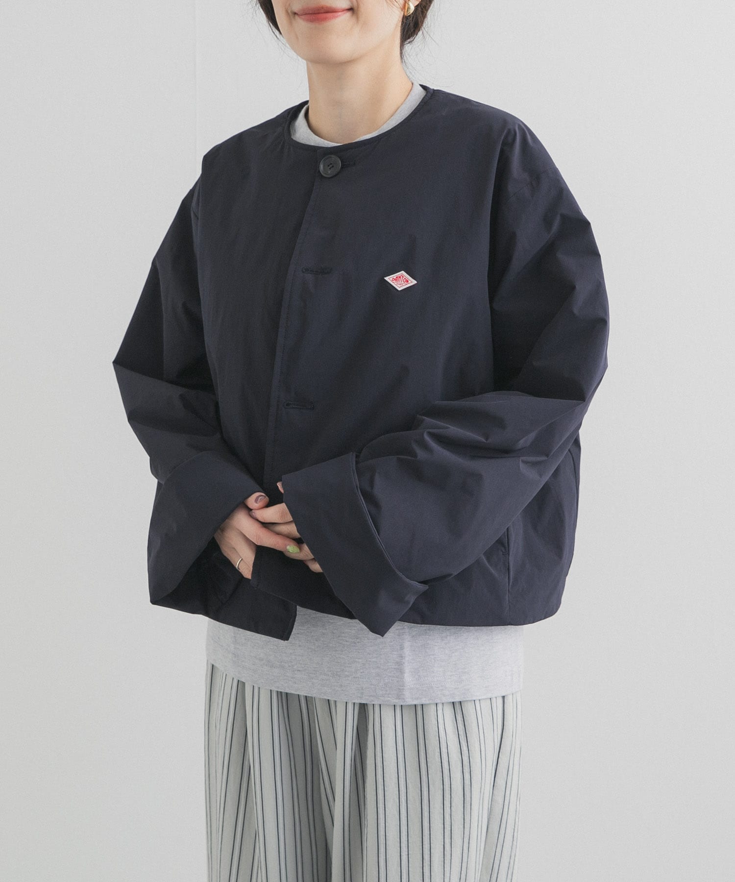 DANTON　COLLARLESS JACKET