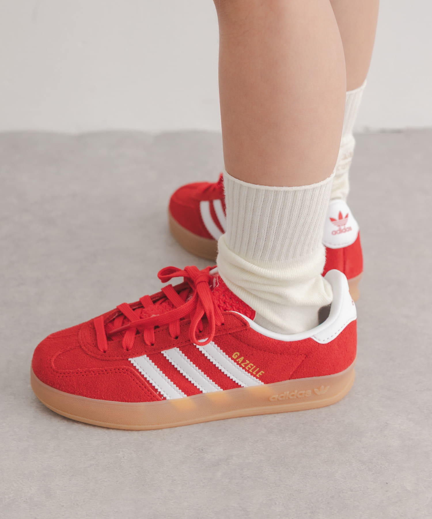 adidas　GAZELLE INDOOR C(KIDS) ベタースカーレット 19.5