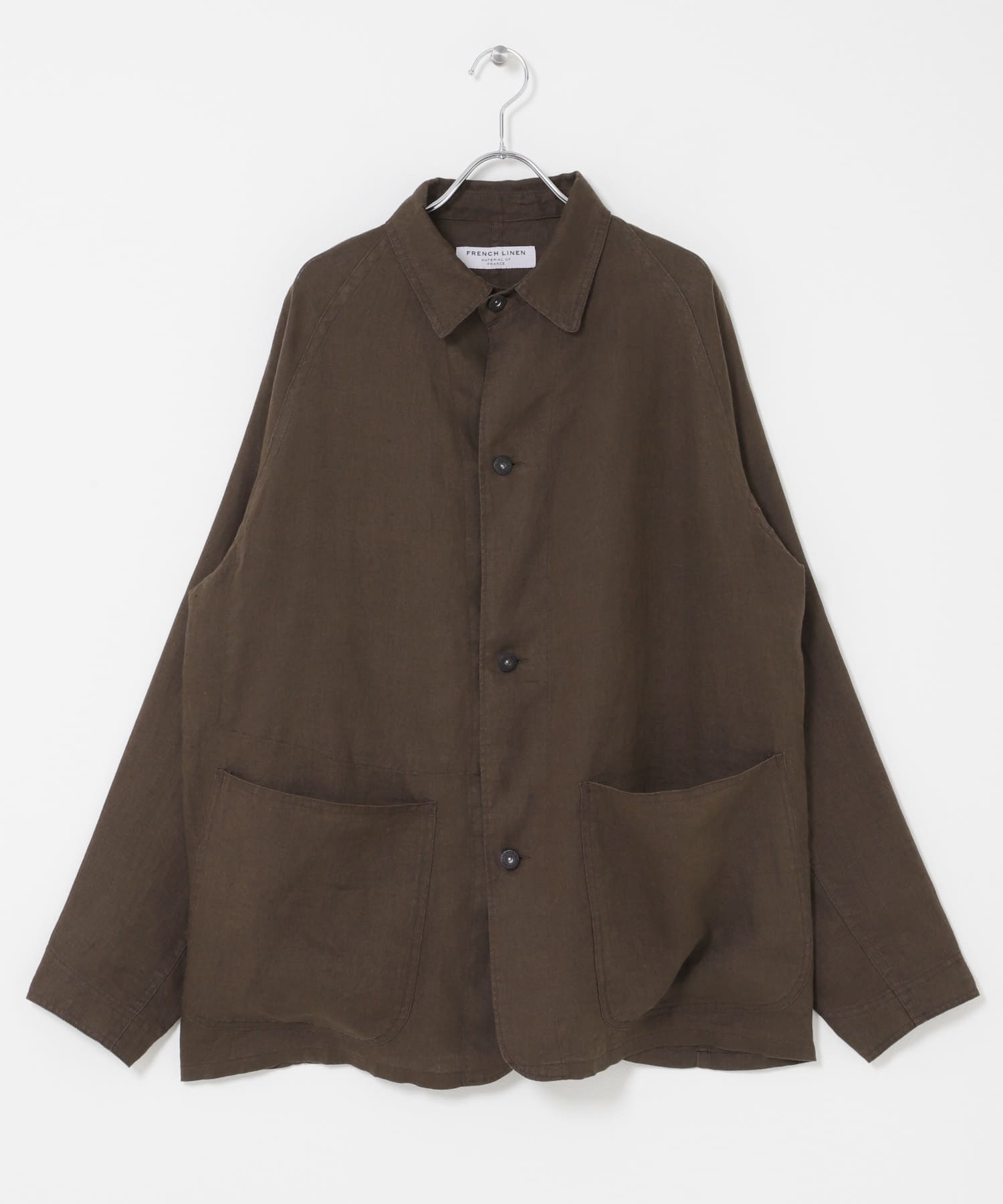 FORK&SPOON　リネンカバーオールシャツジャケット BROWN 4