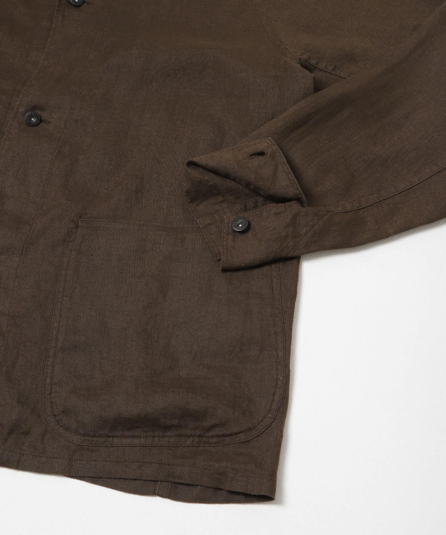 FORK&SPOON　リネンカバーオールシャツジャケット BROWN 4