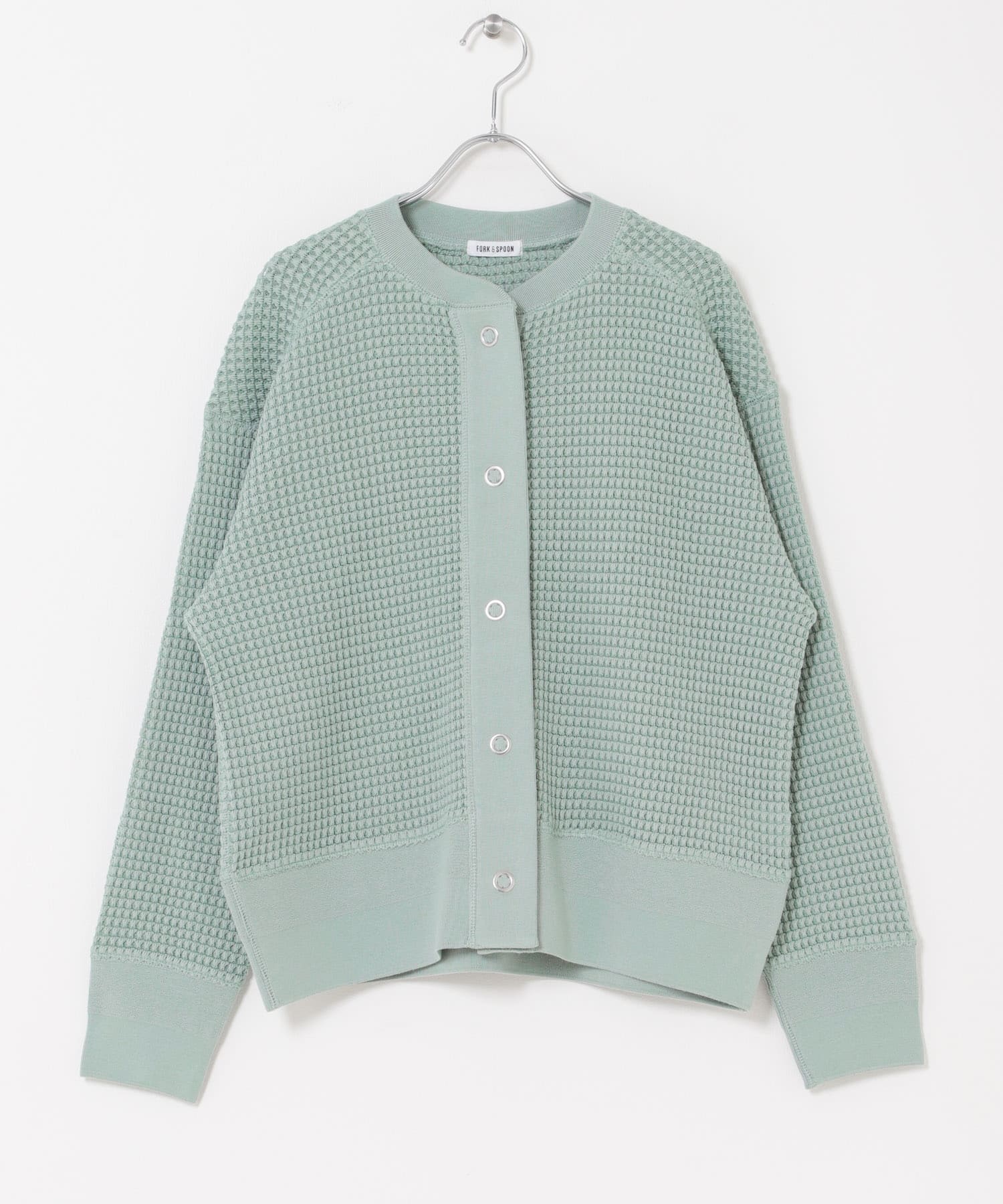 FORK&SPOON　ワッフルカーディガン MINT 1
