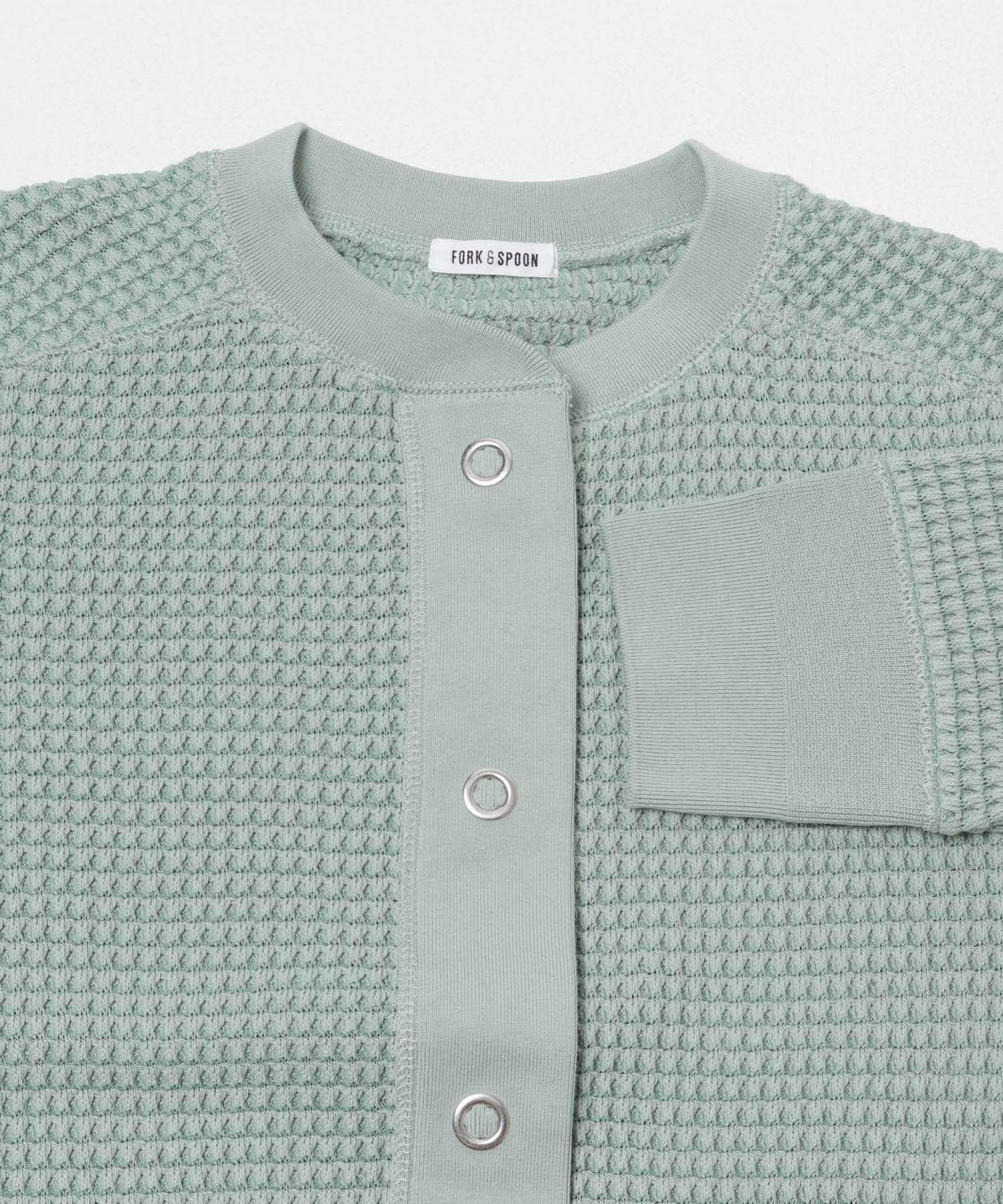 FORK&SPOON　ワッフルカーディガン MINT 1