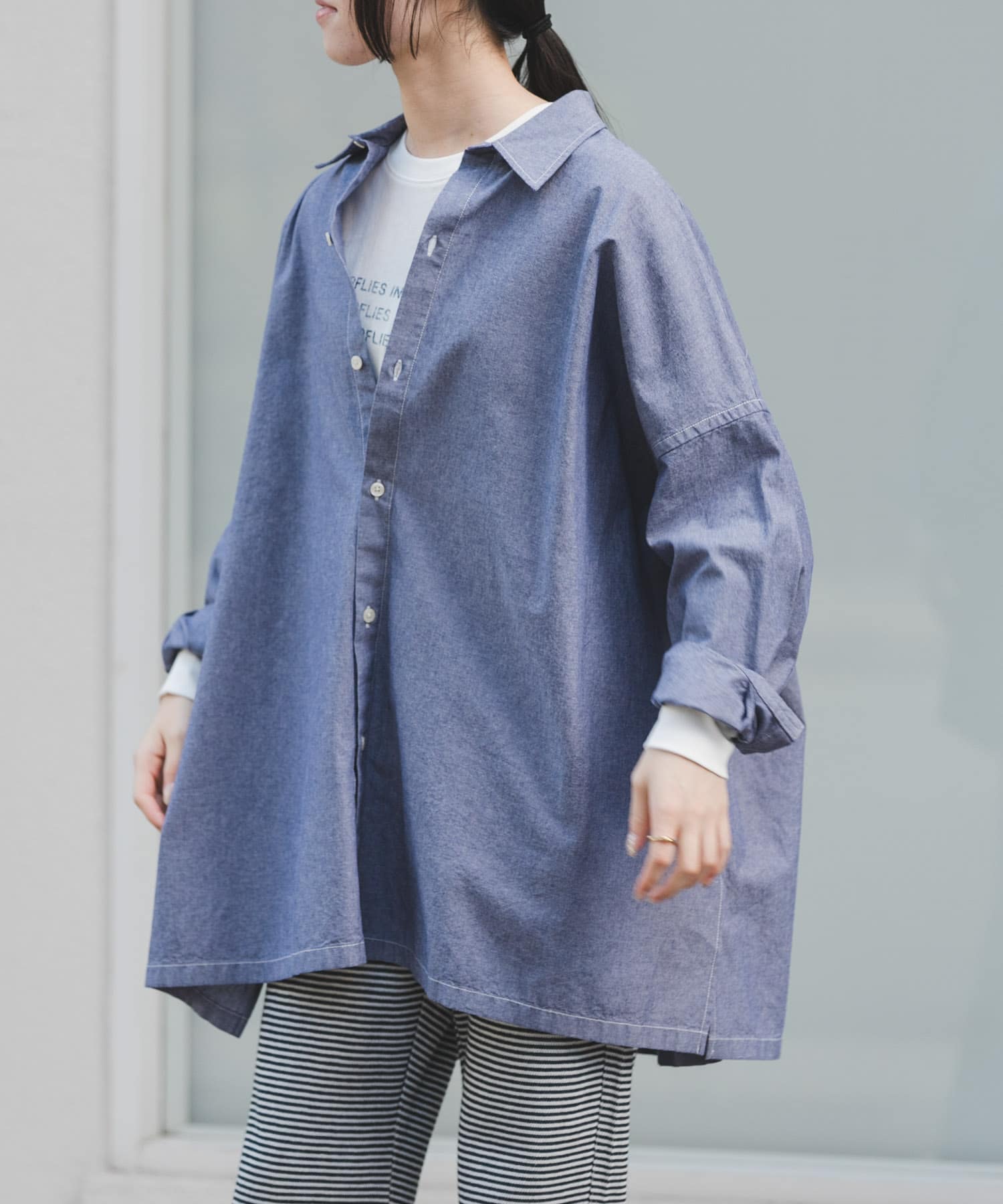 FORK&SPOON　ビッグシャンブレーシャツ