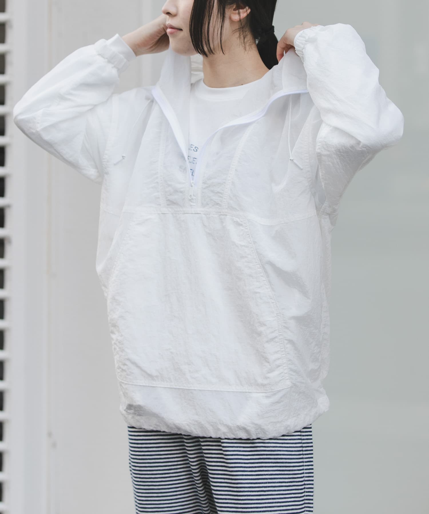 FORK&SPOON　シアーアノラックパーカー