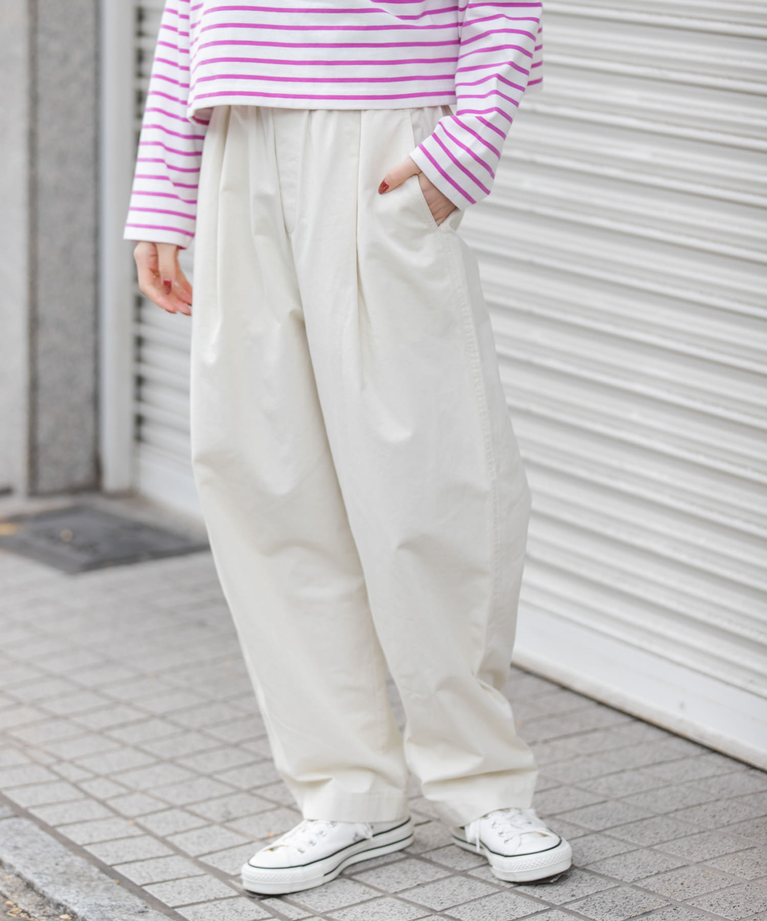 FORK&SPOON　コットンツイルカーブパンツ IVORY 2