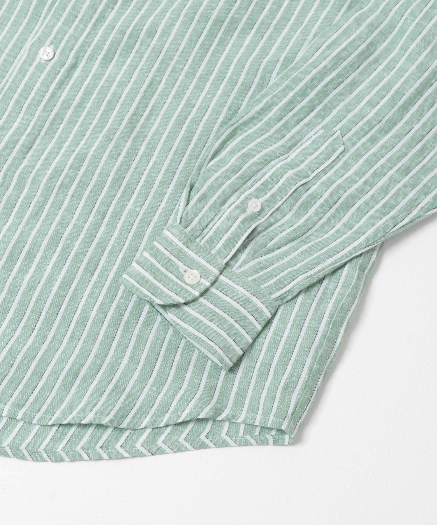 FORK&SPOON　フレンチリネンロングスリーブシャツ GREEN ST 4