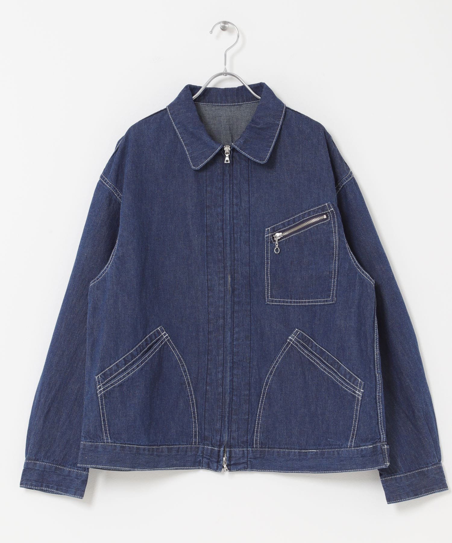 FORK&SPOON　綿麻デニムジップブルゾン ONEWASH 4