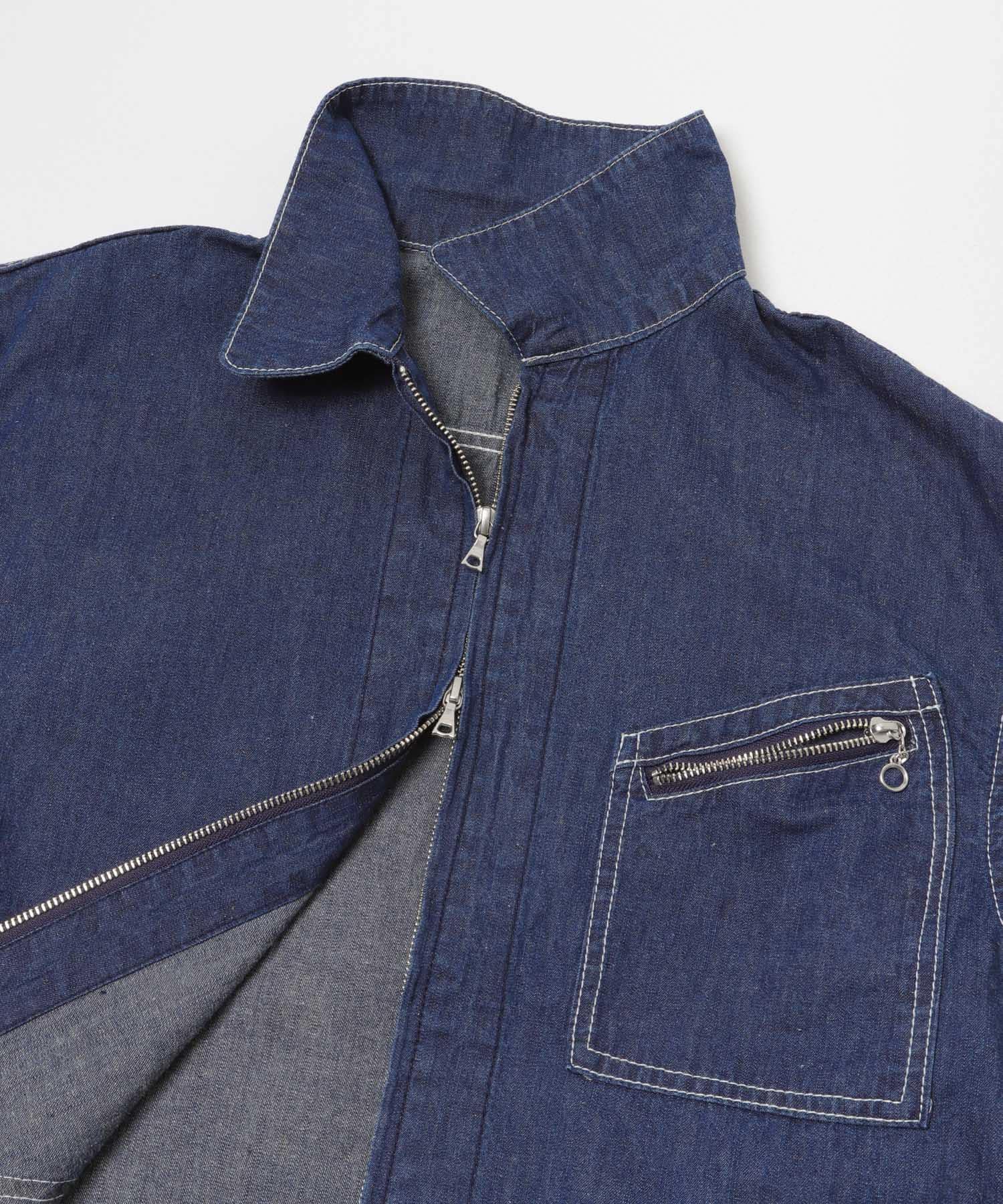FORK&SPOON　綿麻デニムジップブルゾン ONEWASH 4