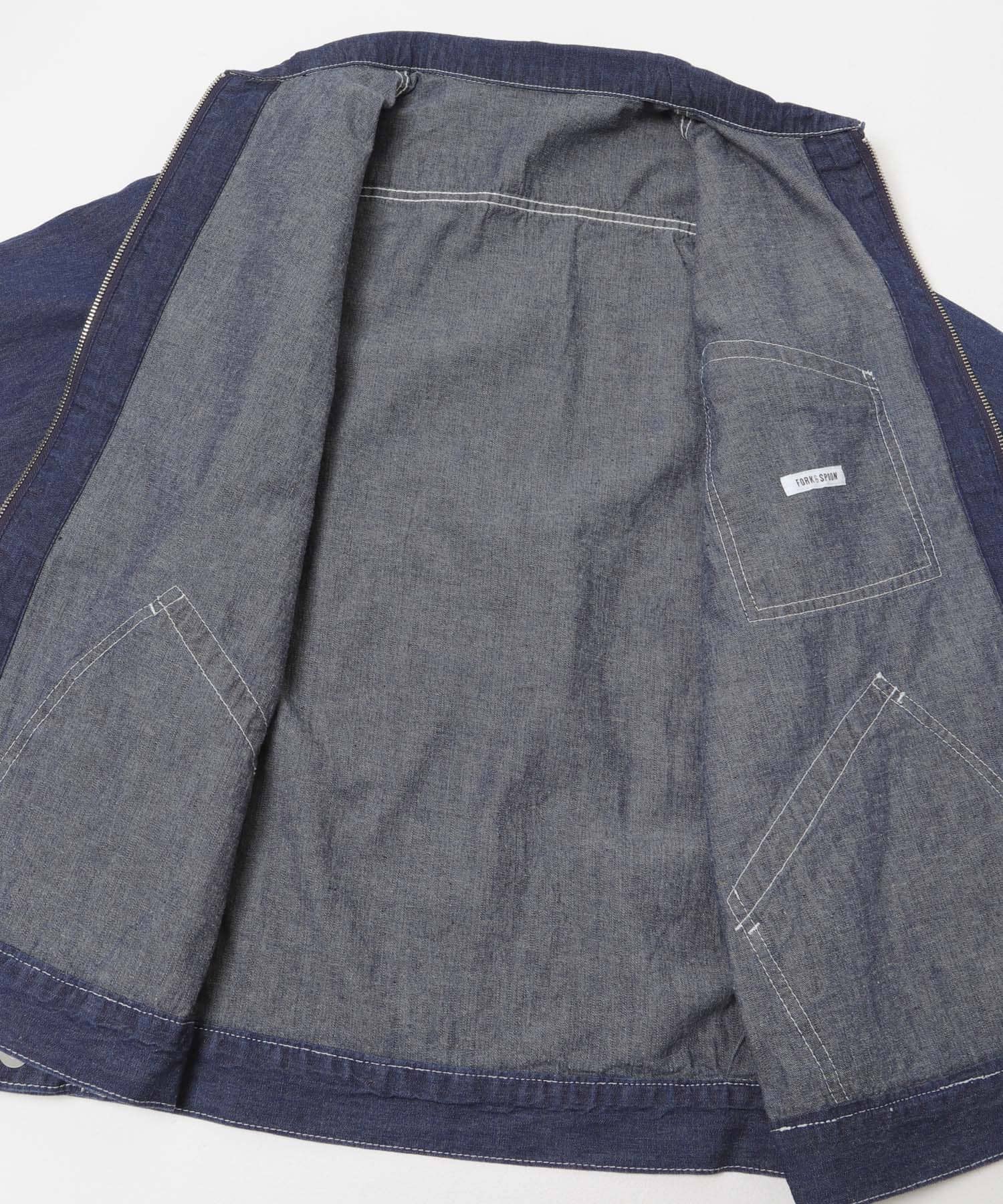 FORK&SPOON　綿麻デニムジップブルゾン ONEWASH 4