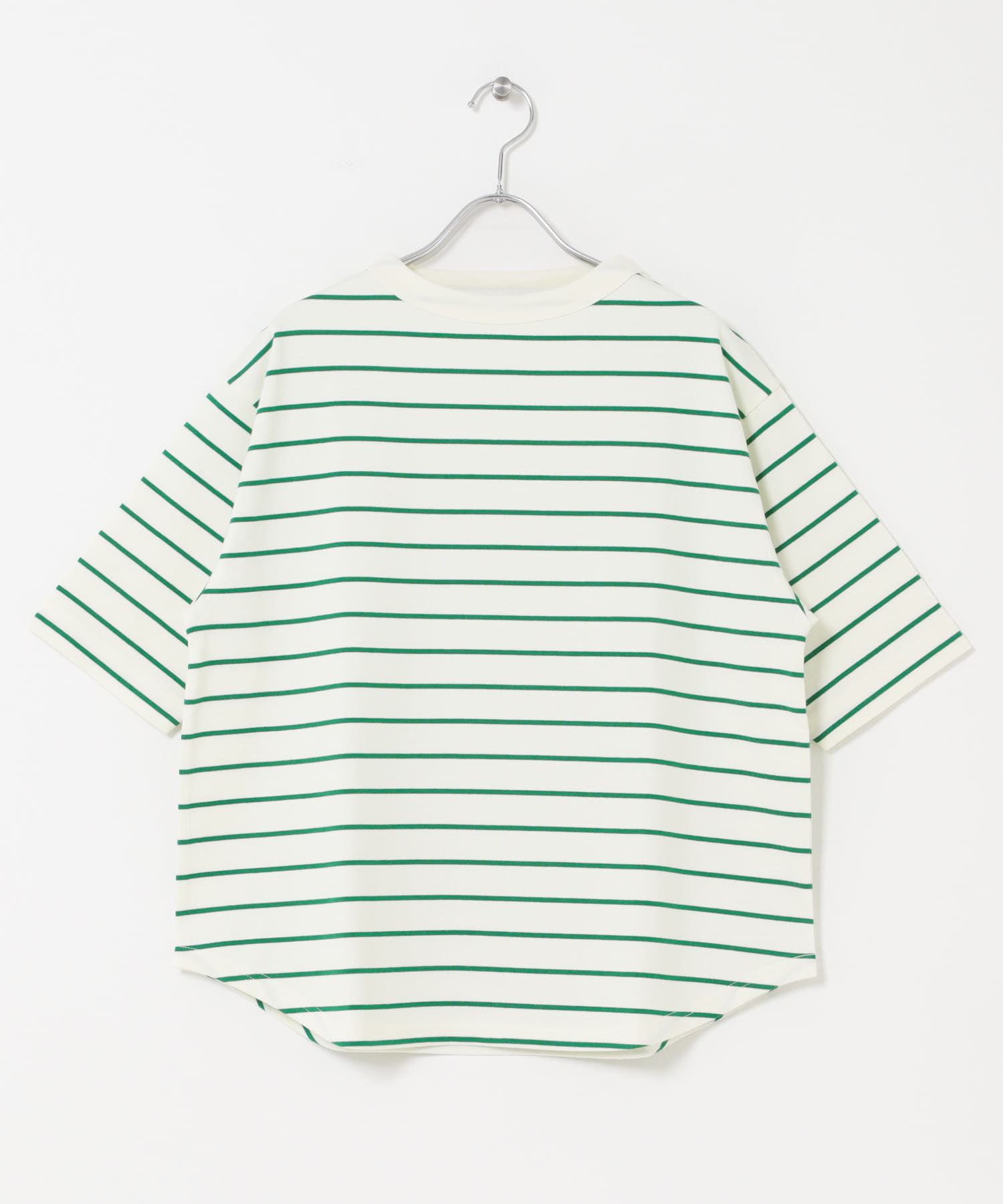 FORK&SPOON　ボトルネックショートスリーブTシャツ CRMｘGRN 1