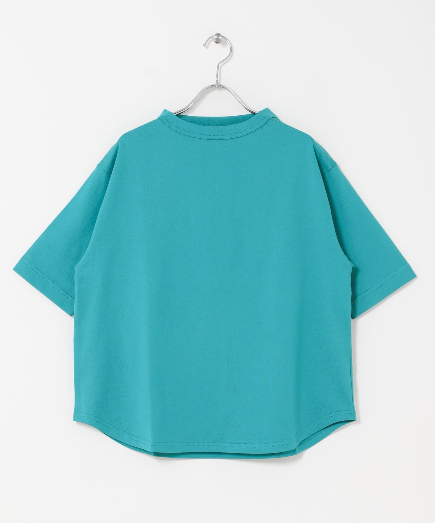 FORK&SPOON　ボトルネックショートスリーブTシャツ TURQUOISE 1