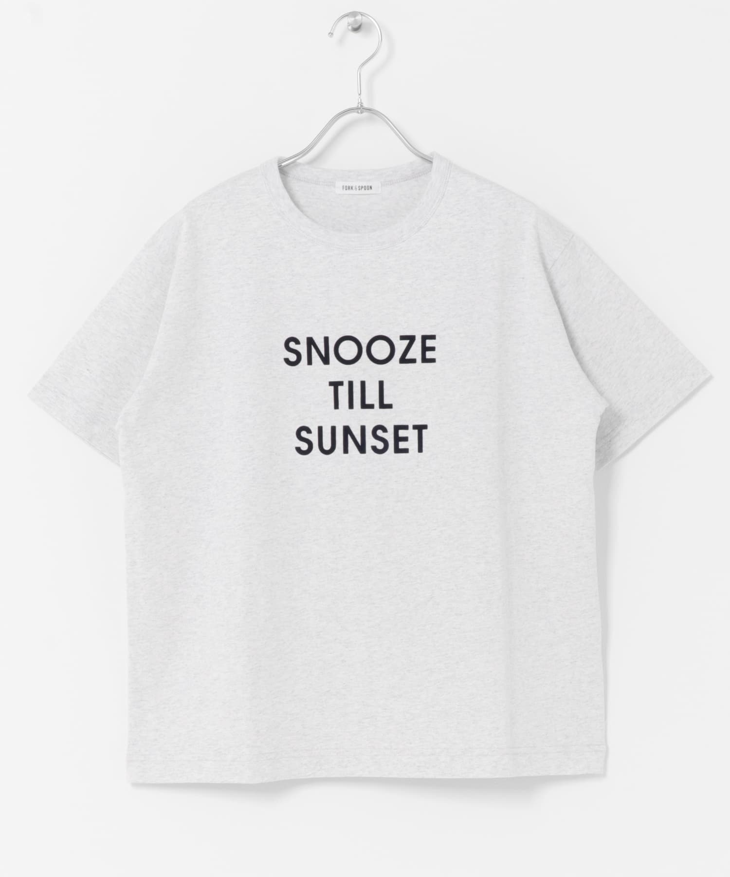 FORK&SPOON　フロッキーロゴショートスリーブTシャツ GRYxNVY 1