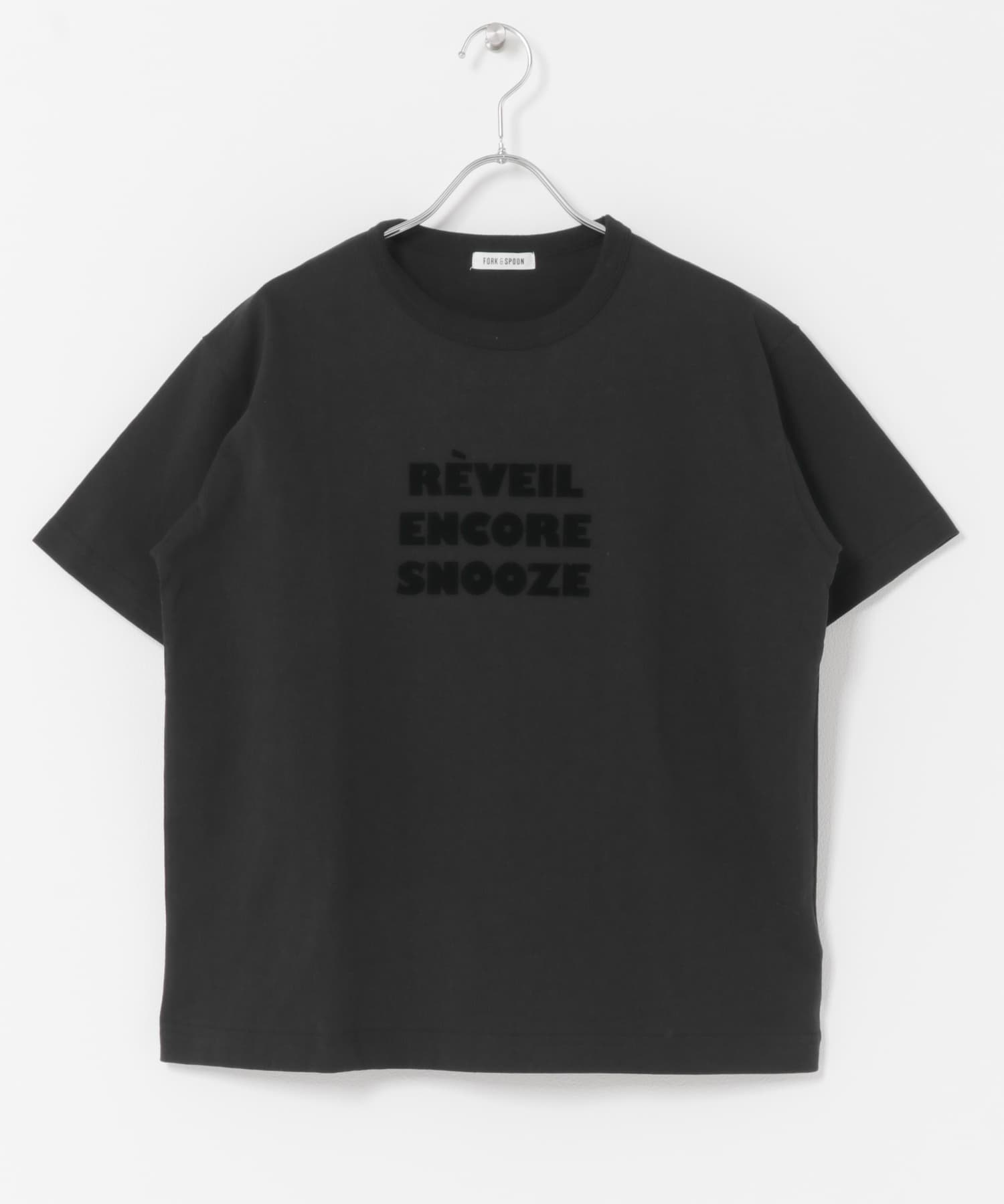 FORK&SPOON　フロッキーロゴショートスリーブTシャツ BLKxBLK 1