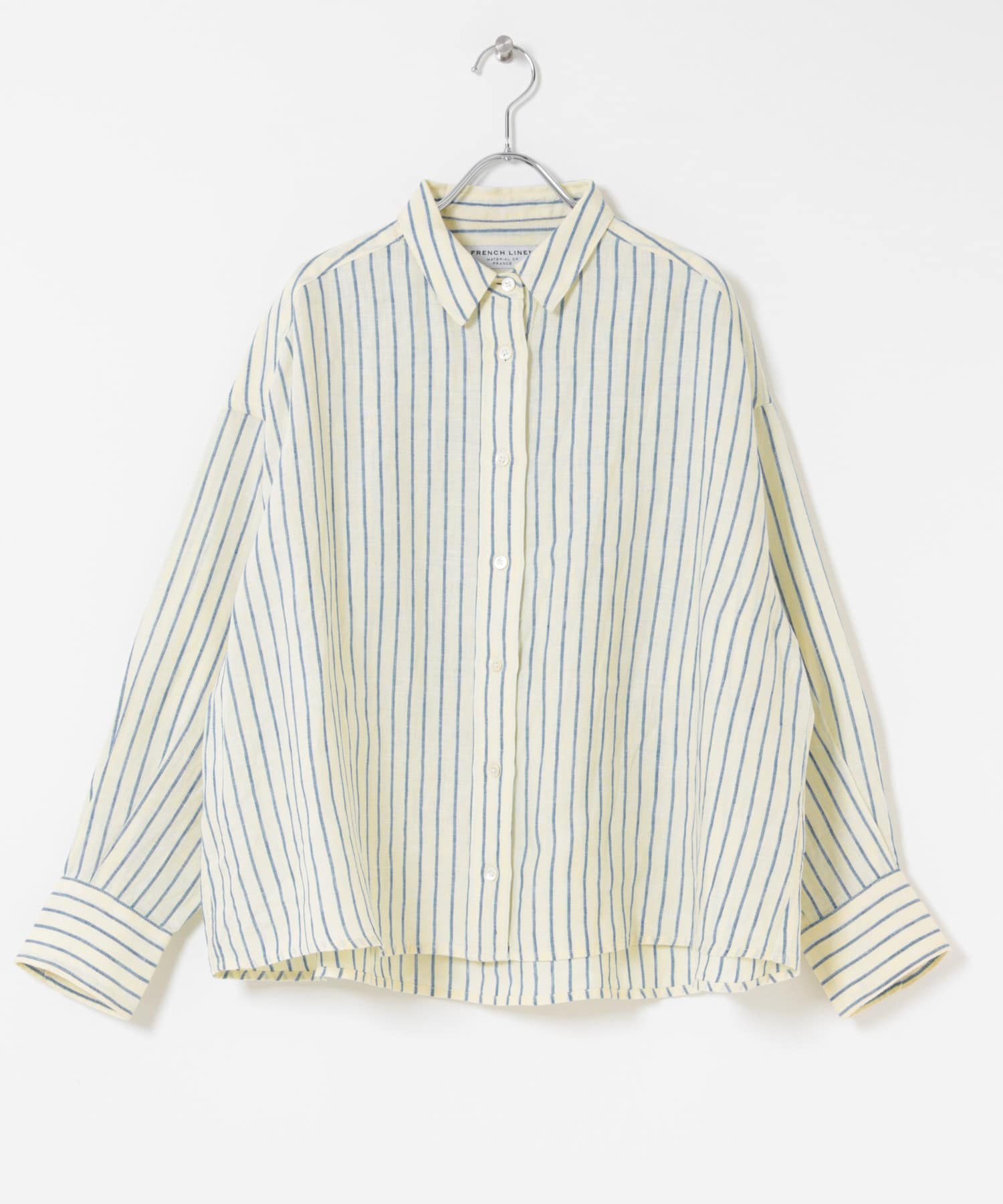 FORK&SPOON　フレンチリネンクロップドワイドシャツ YELLOW ST 1