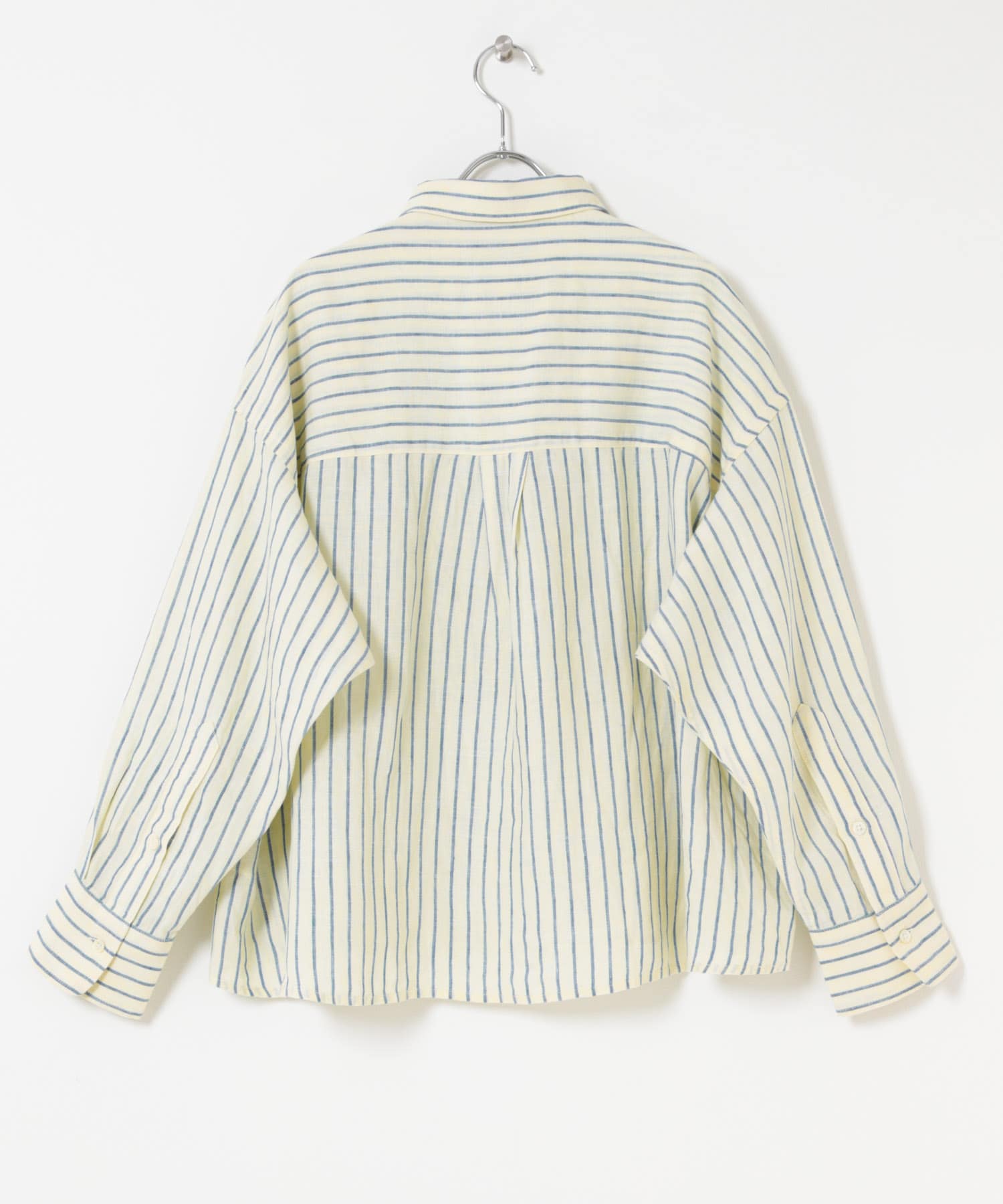 FORK&SPOON　フレンチリネンクロップドワイドシャツ YELLOW ST 1