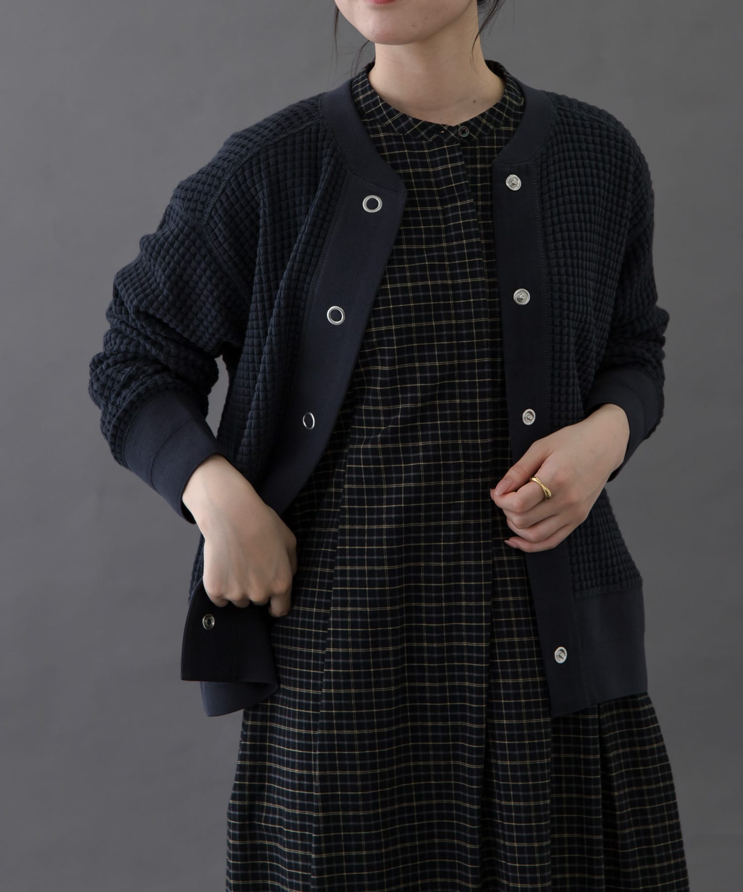 FORK&SPOON　ワッフルカーディガン