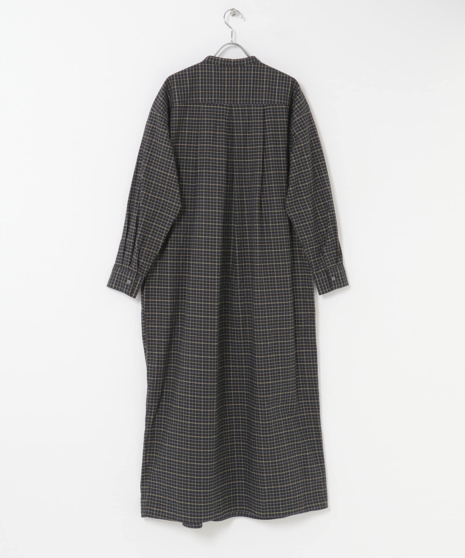 FORK&SPOON　タックデザインワンピース BLACK CHK 1