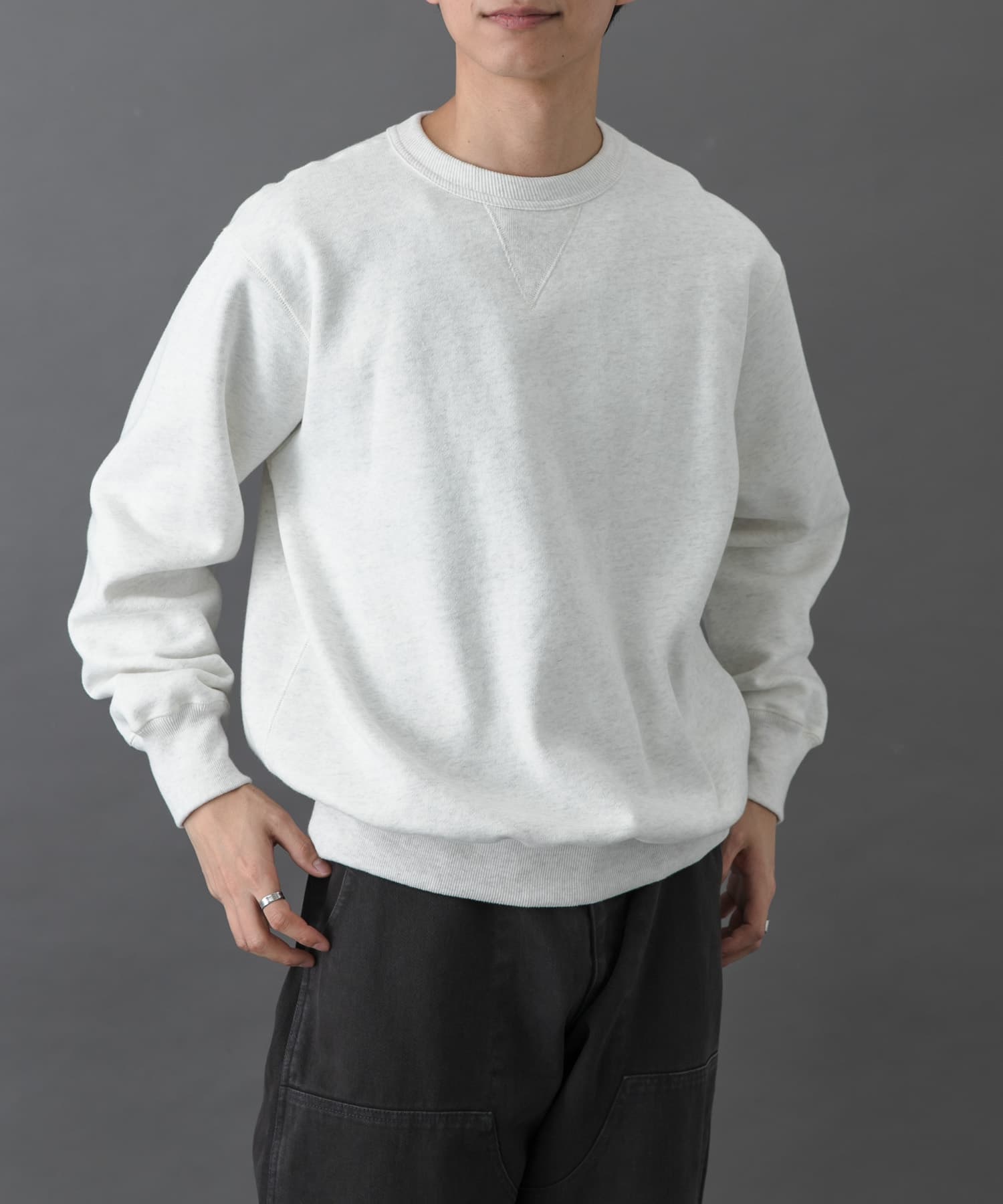 FORK&SPOON　リサイクルコットン裏毛クルーネックスウェット