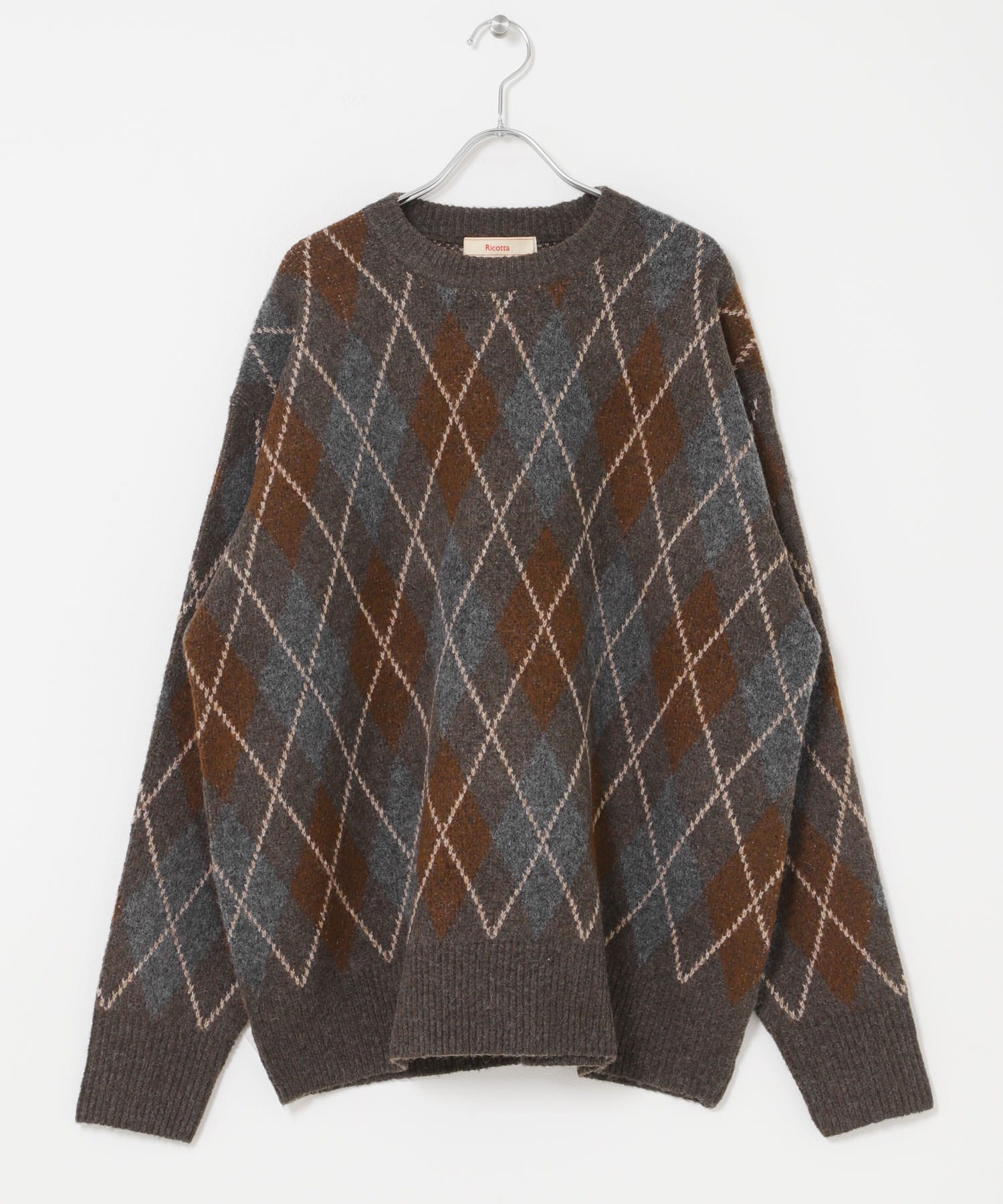 FORK&SPOON　アーガイルプルオーバーニット