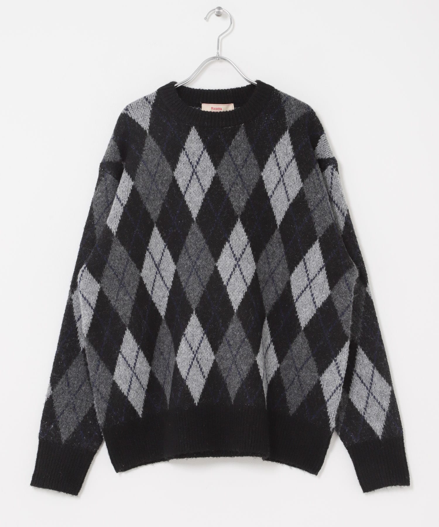 FORK&SPOON　アーガイルプルオーバーニット BLKｘGRY 4