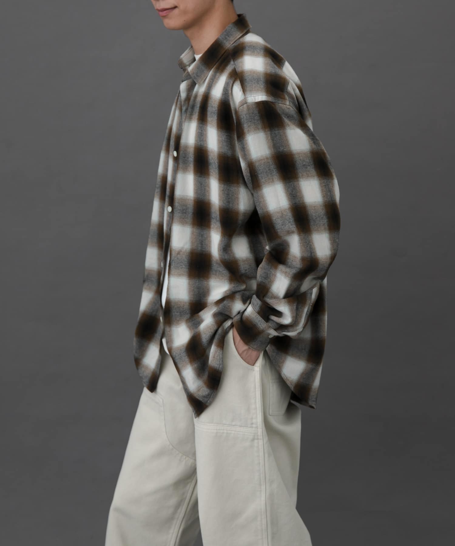 FORK&SPOON　ネルチェックシャツ BROWN 4