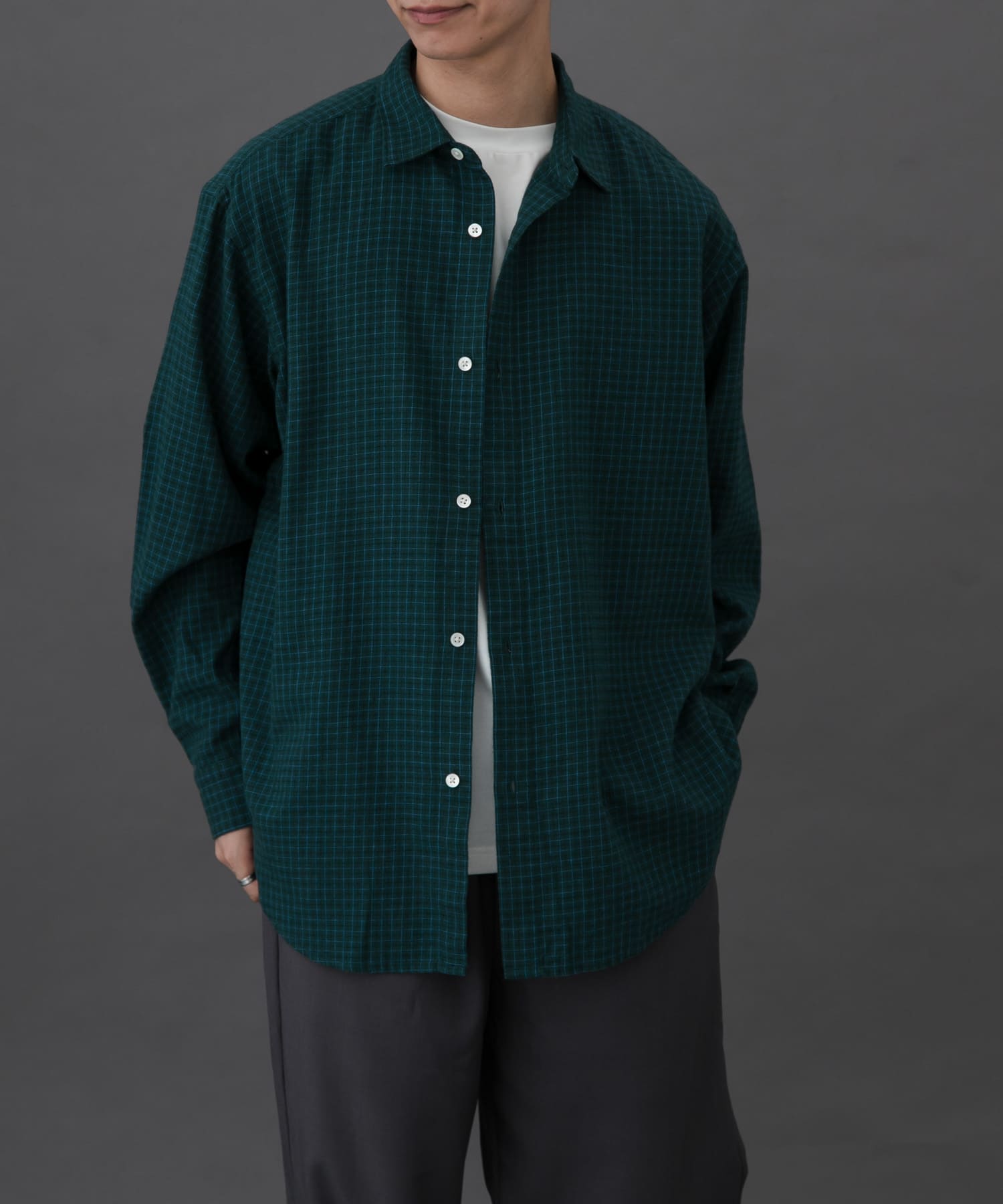 FORK&SPOON　ネルチェックシャツ GREEN 4