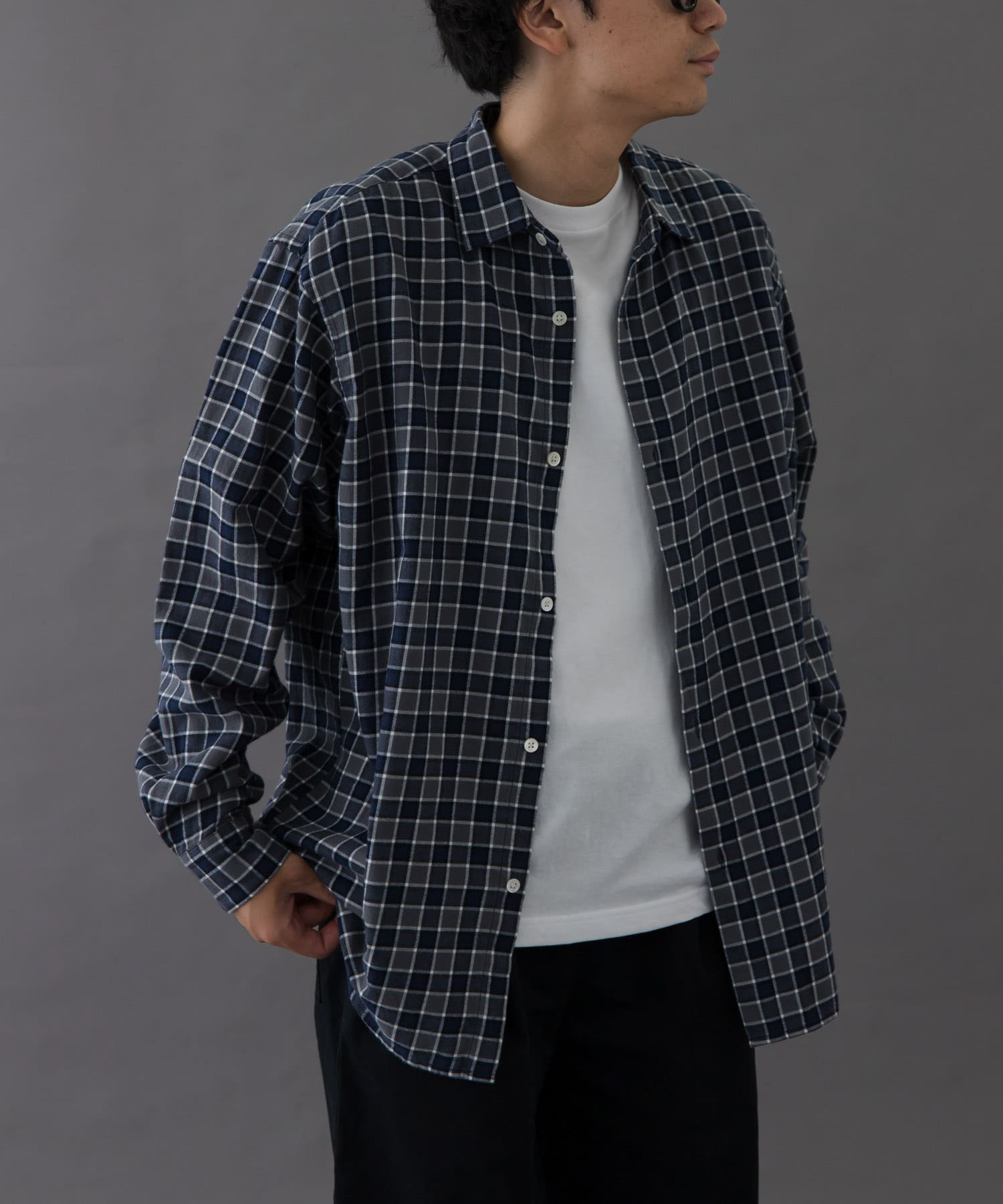 FORK&SPOON　ネルチェックシャツ NAVY 4