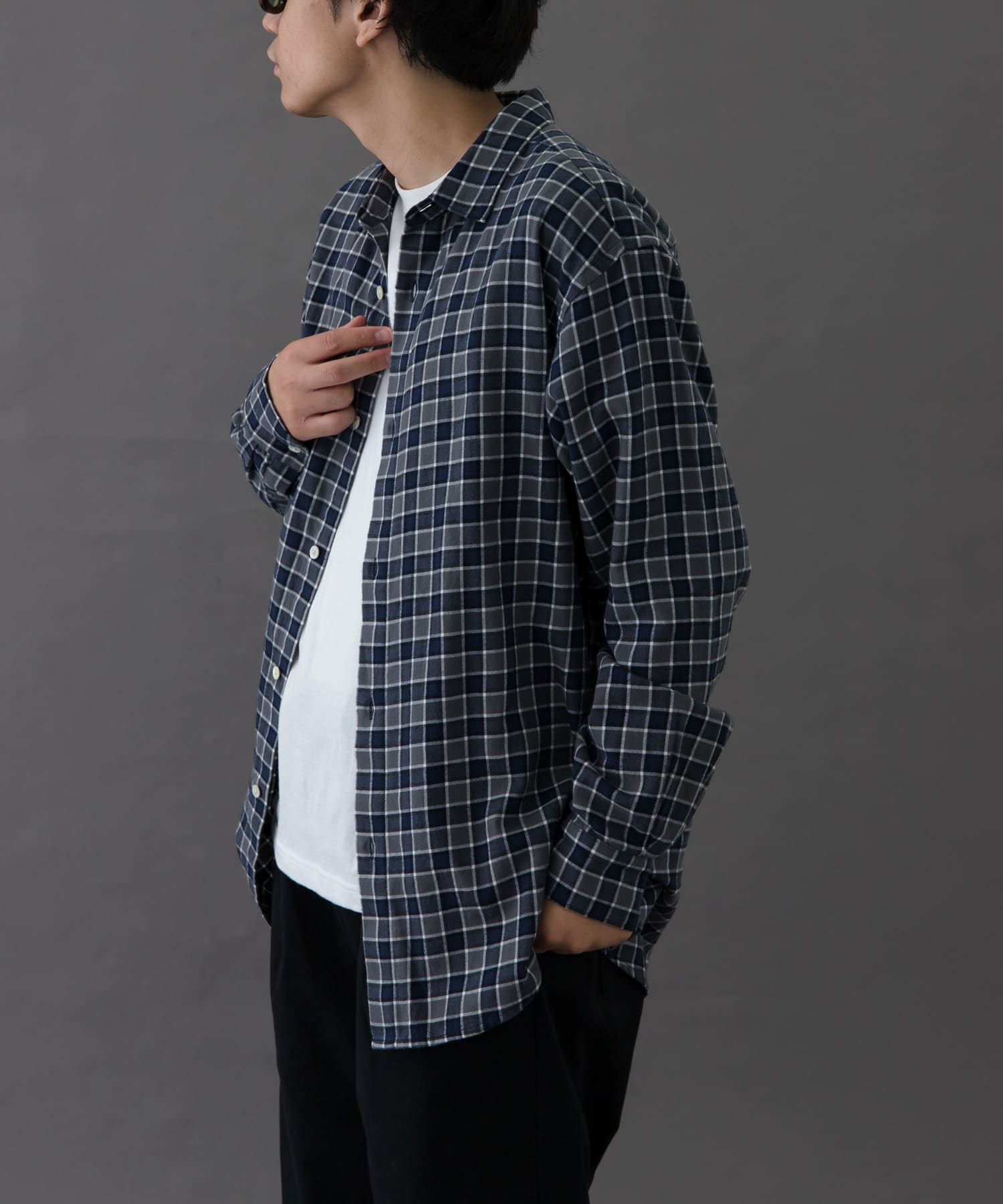 FORK&SPOON　ネルチェックシャツ NAVY 4