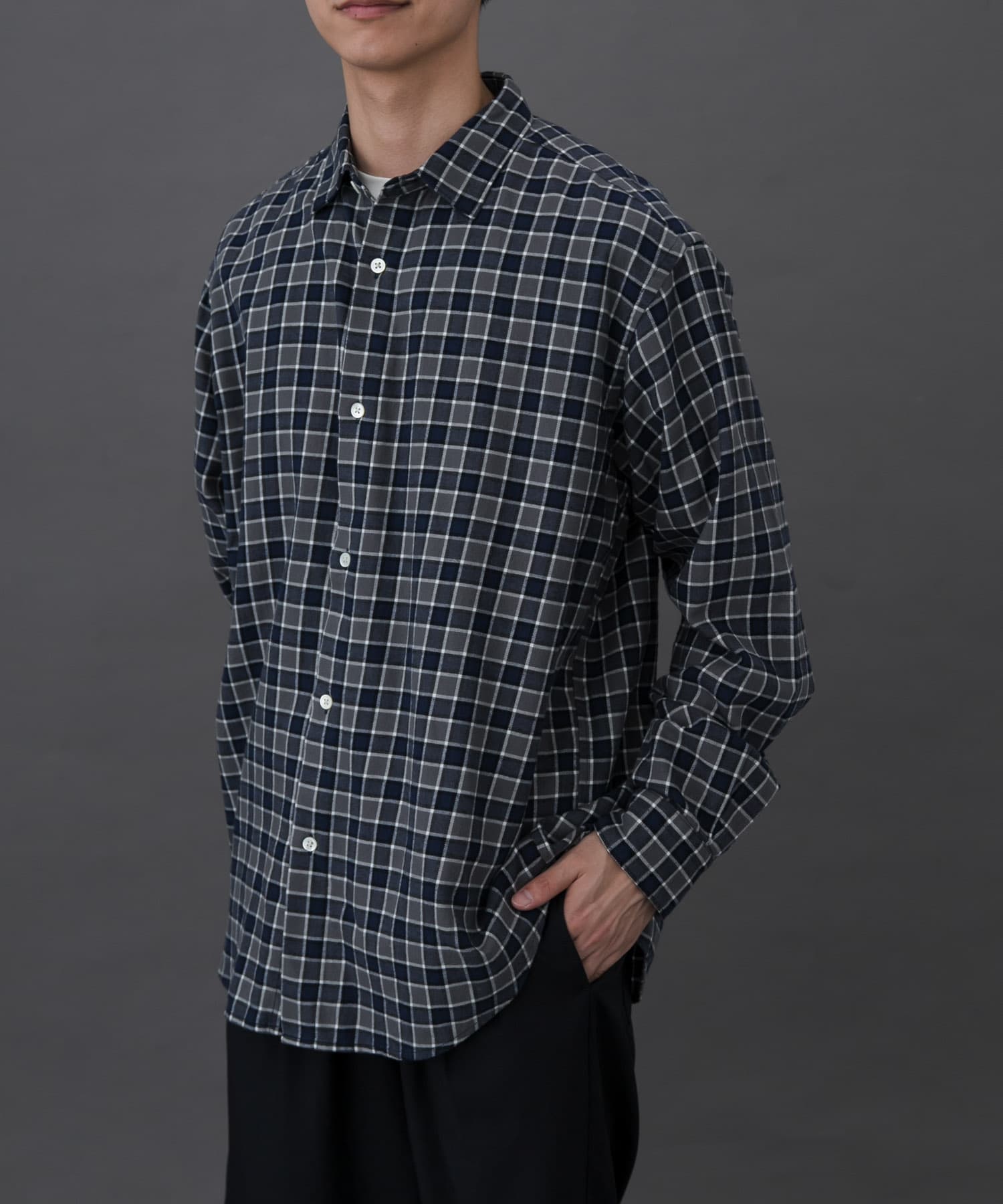 FORK&SPOON　ネルチェックシャツ NAVY 4