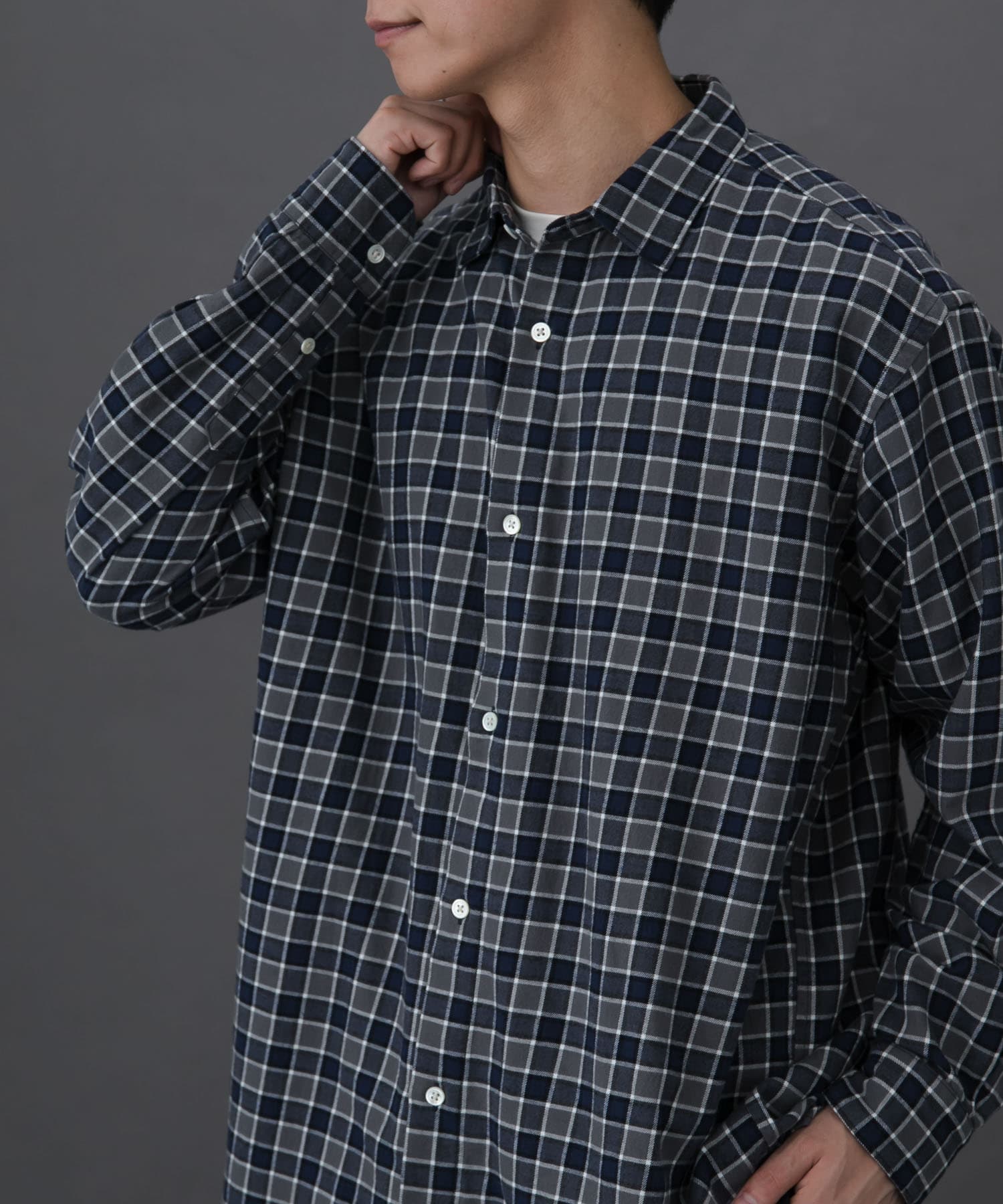 FORK&SPOON　ネルチェックシャツ NAVY 4