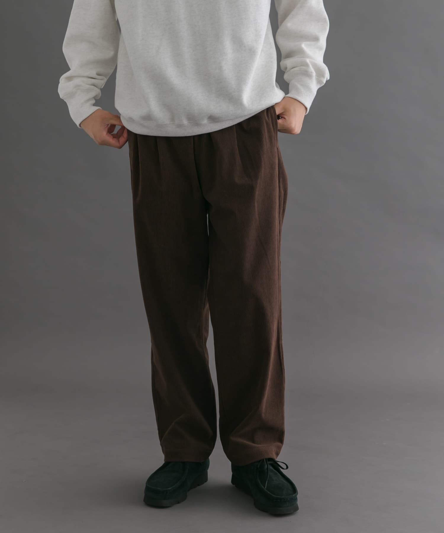 FORK&SPOON　TECコーデュロイパンツ BROWN 4