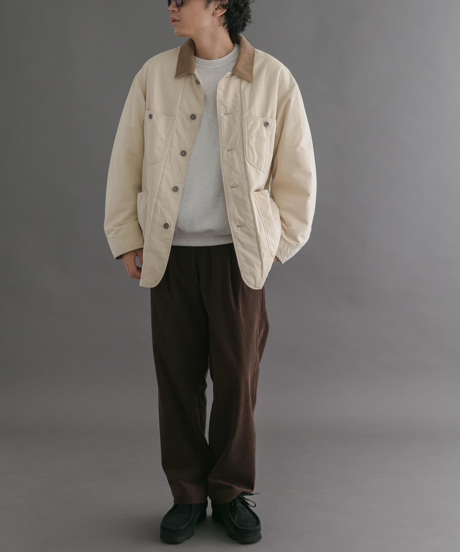 FORK&SPOON　TECコーデュロイパンツ BROWN 5