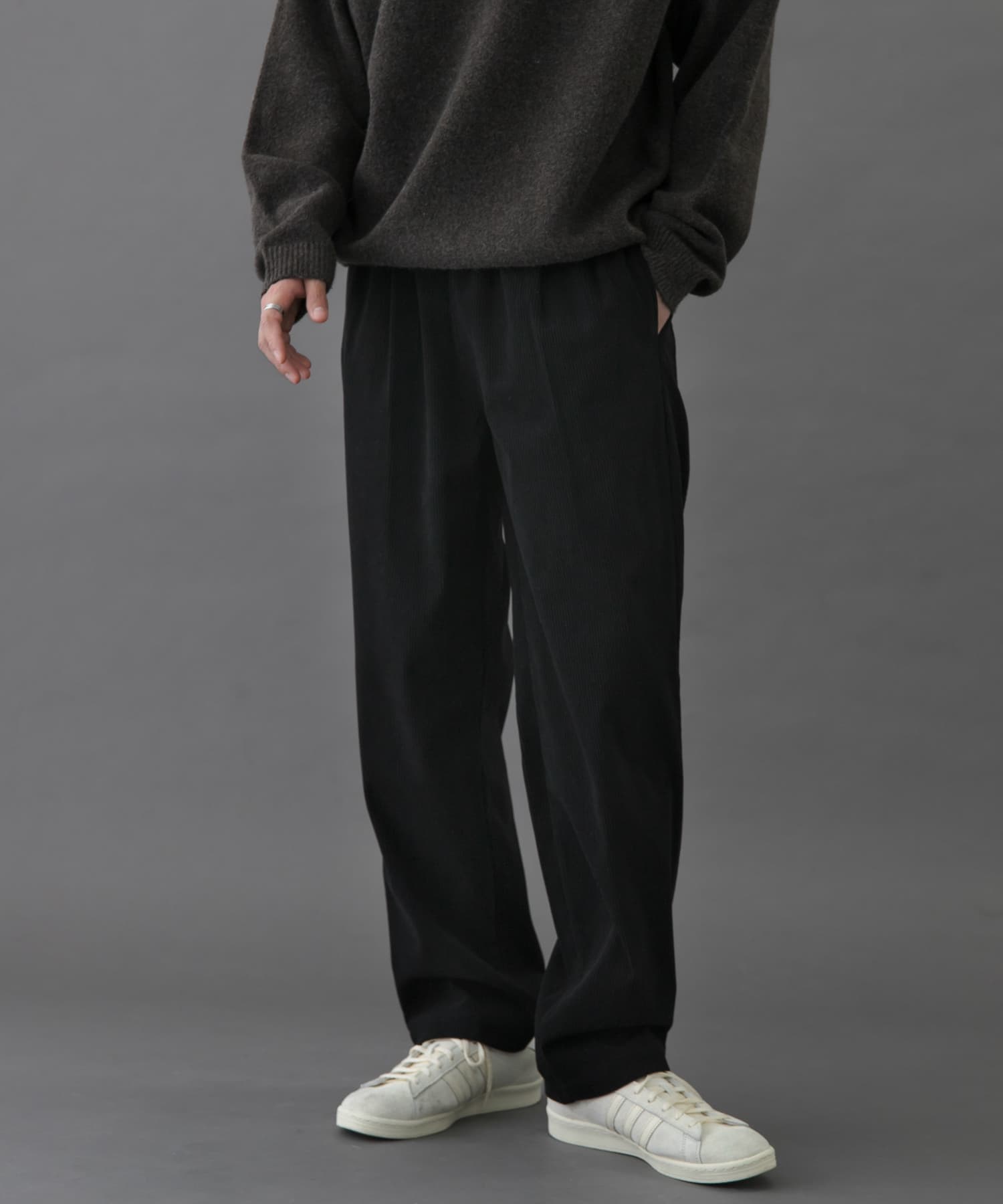 FORK&SPOON　TECコーデュロイパンツ BLACK 4