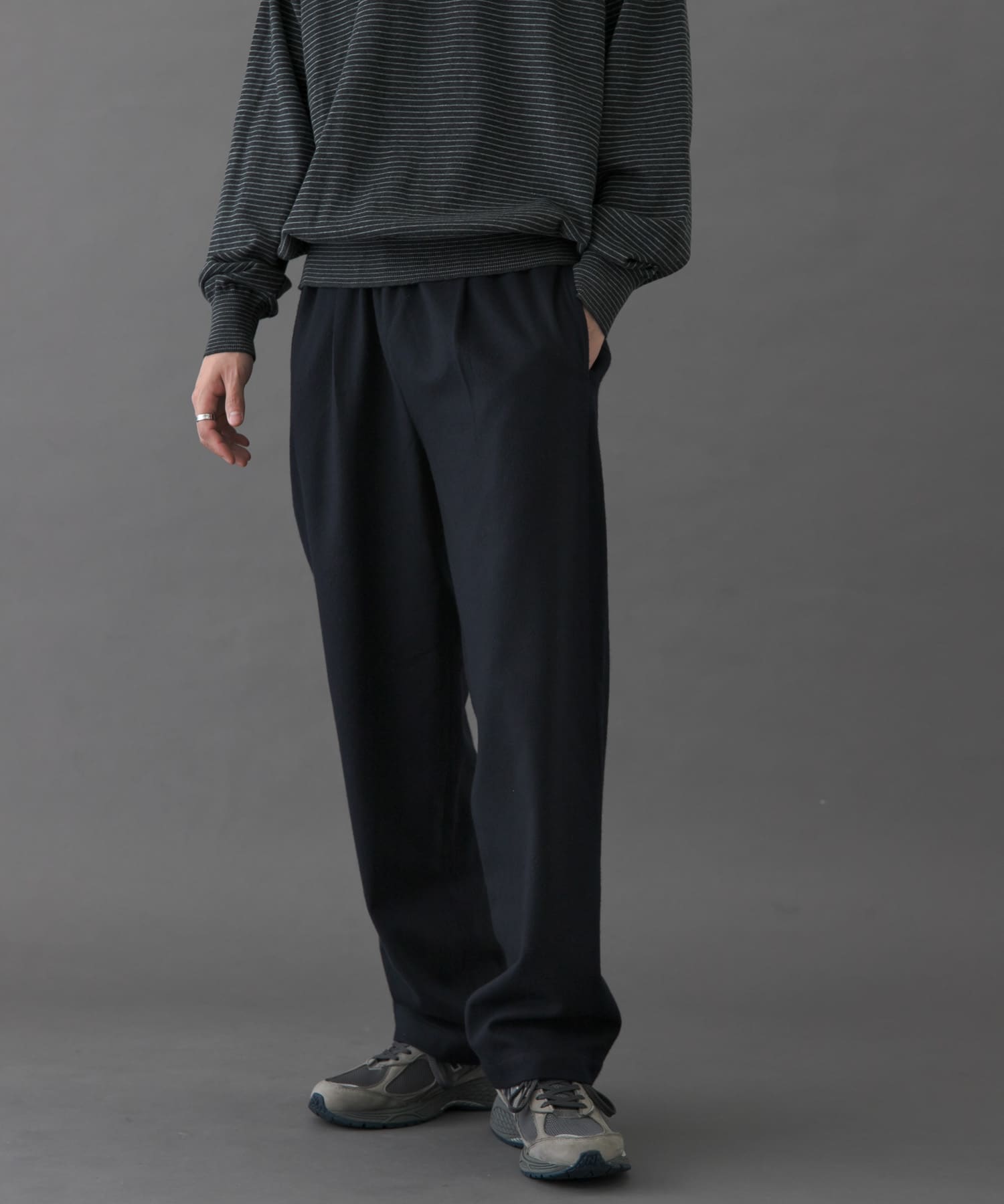 FORK&SPOON　ブラッシュドパンツ NAVY 4