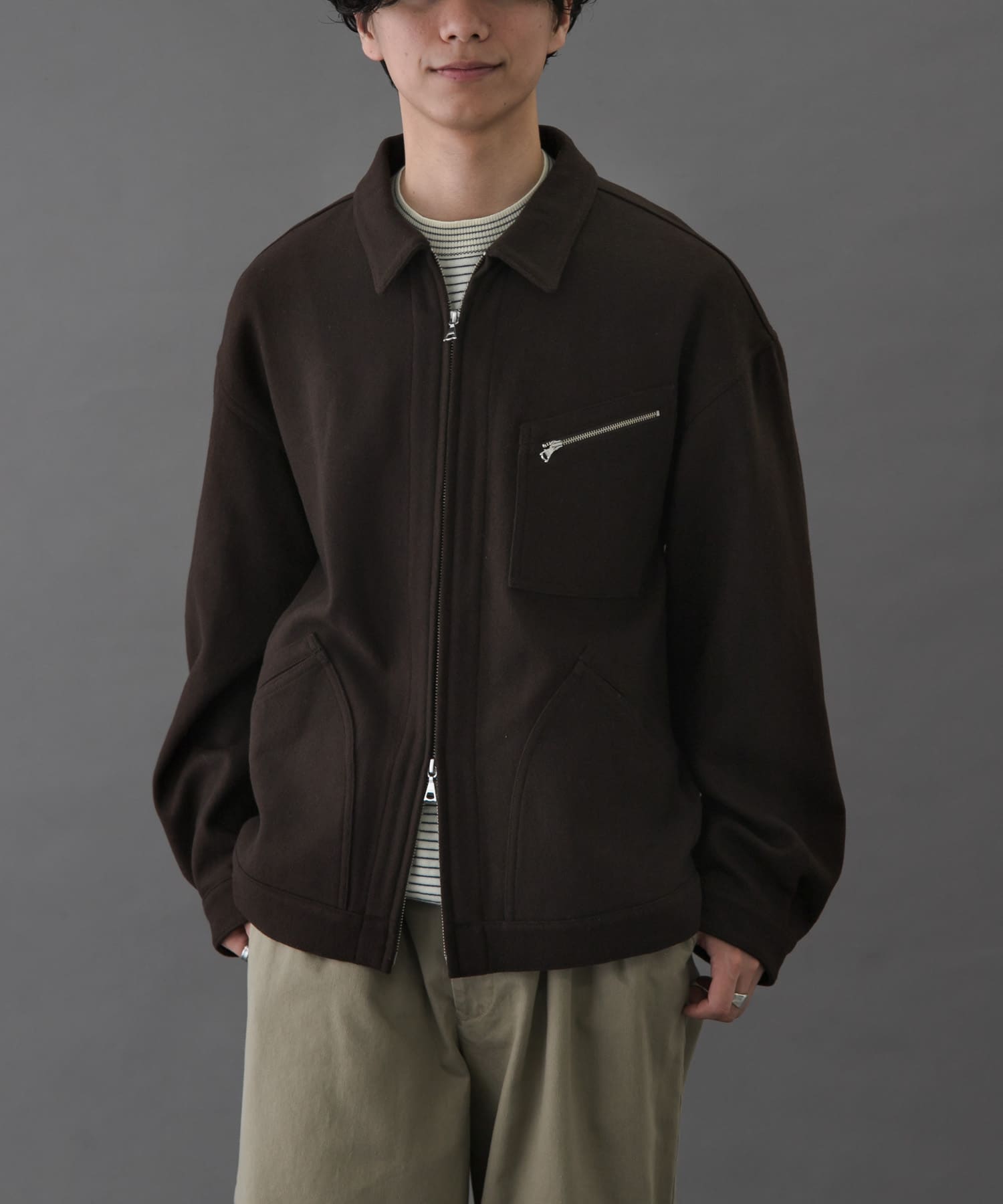 FORK&SPOON　ウールショートブルゾン