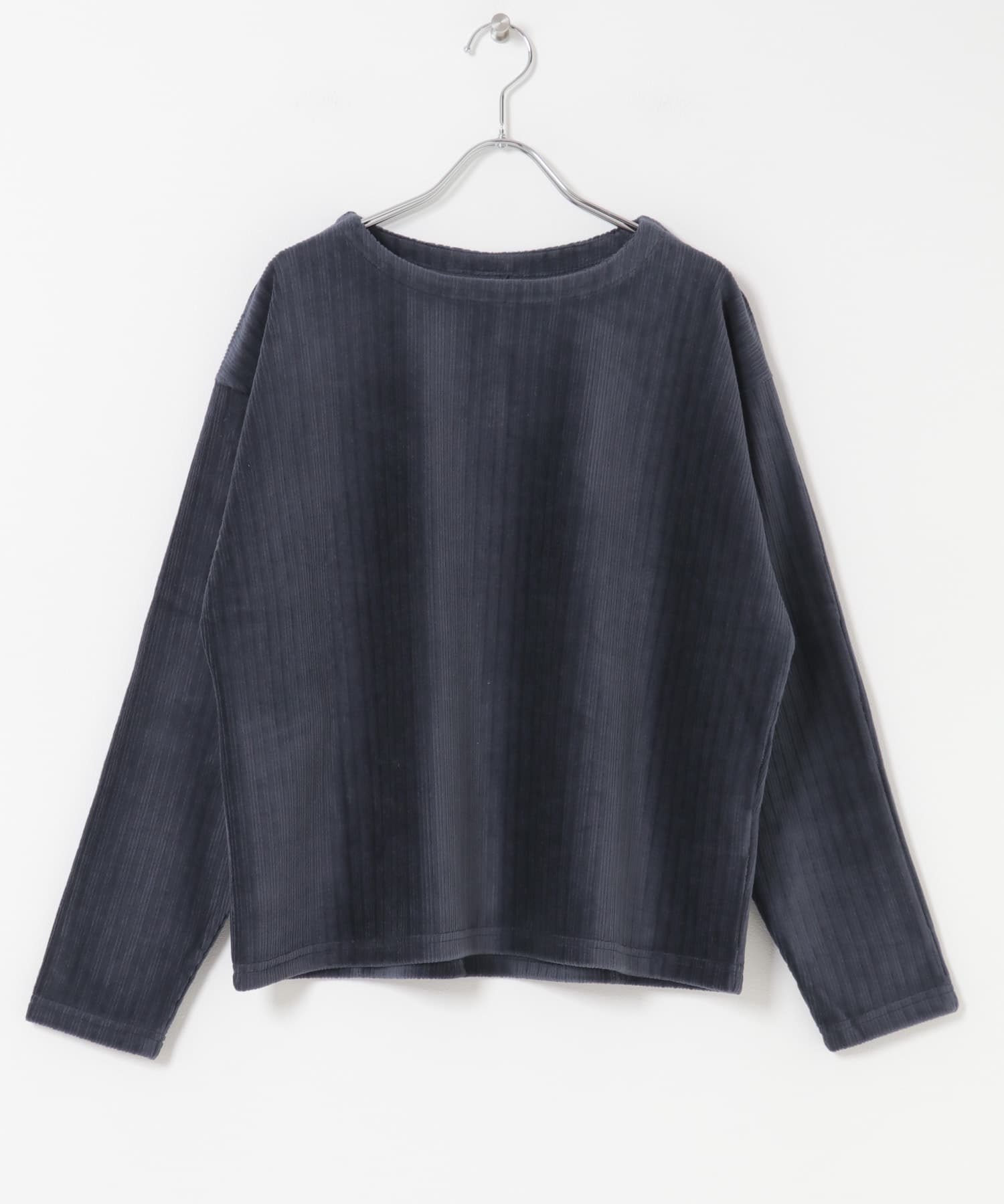 FORK&SPOON　ストライプモールボートネックプルオーバー NAVY 1