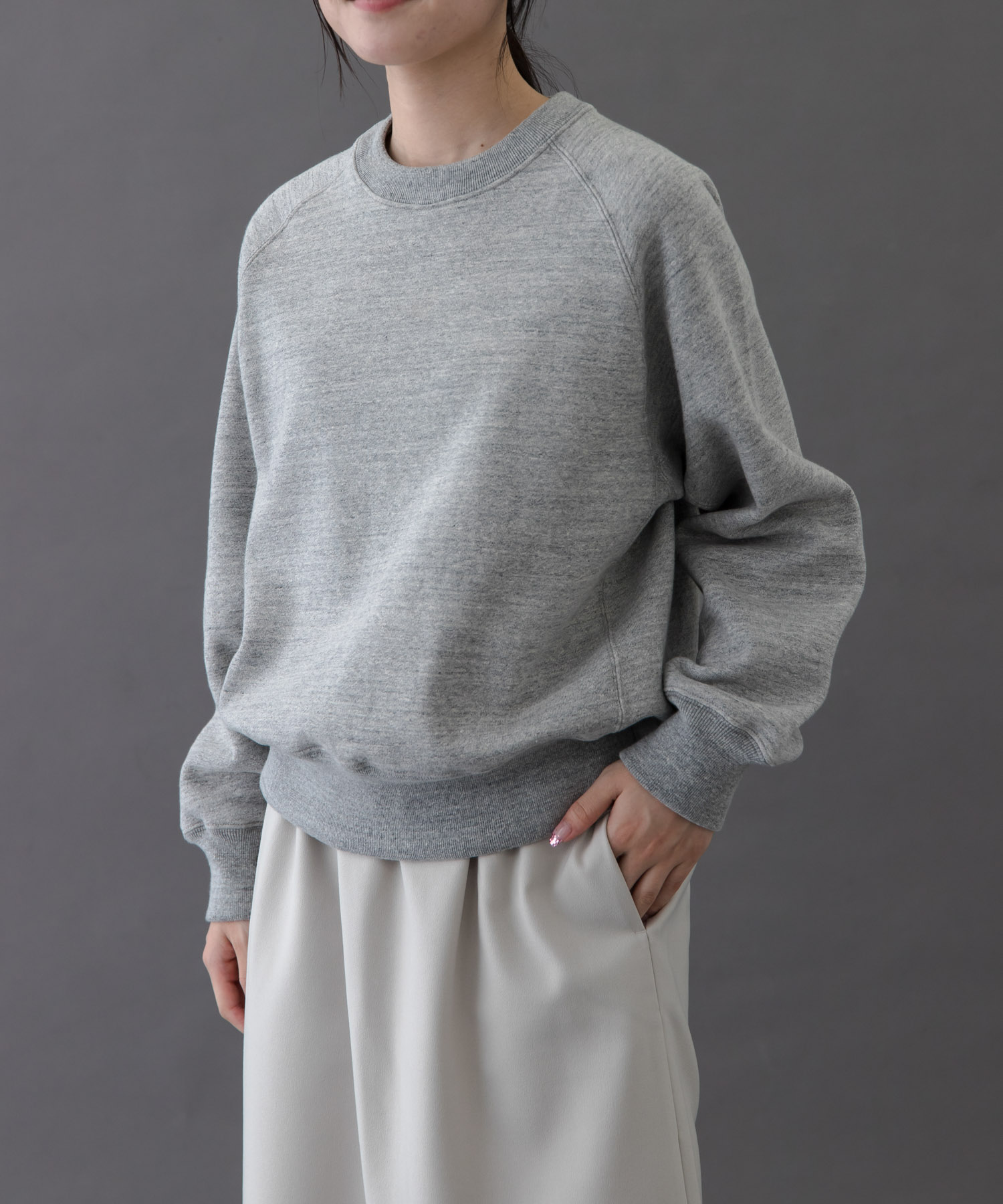 FORK&SPOON　リサイクルコットン裏毛クルーネックスウェット