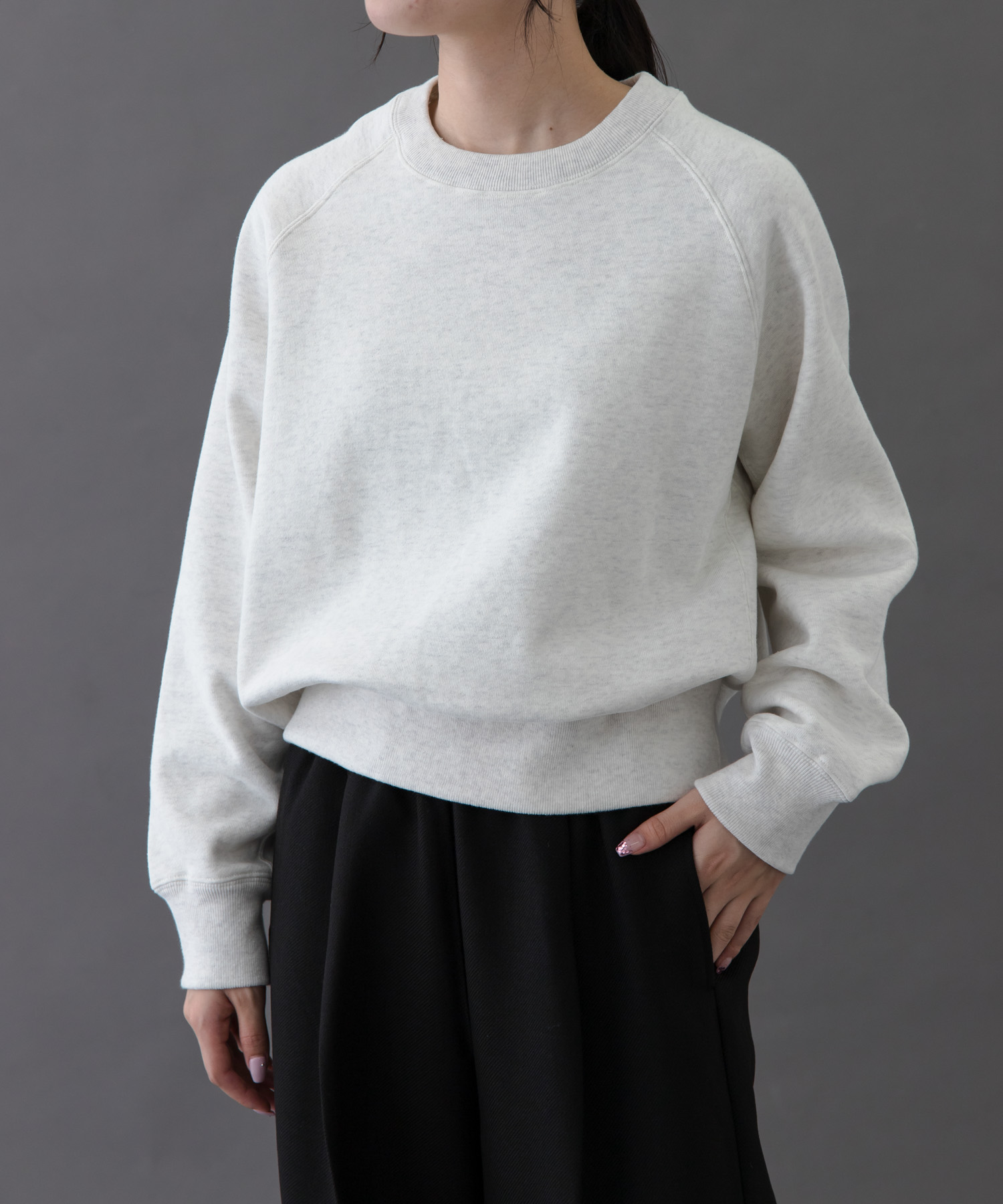 FORK&SPOON　リサイクルコットン裏毛クルーネックスウェット
