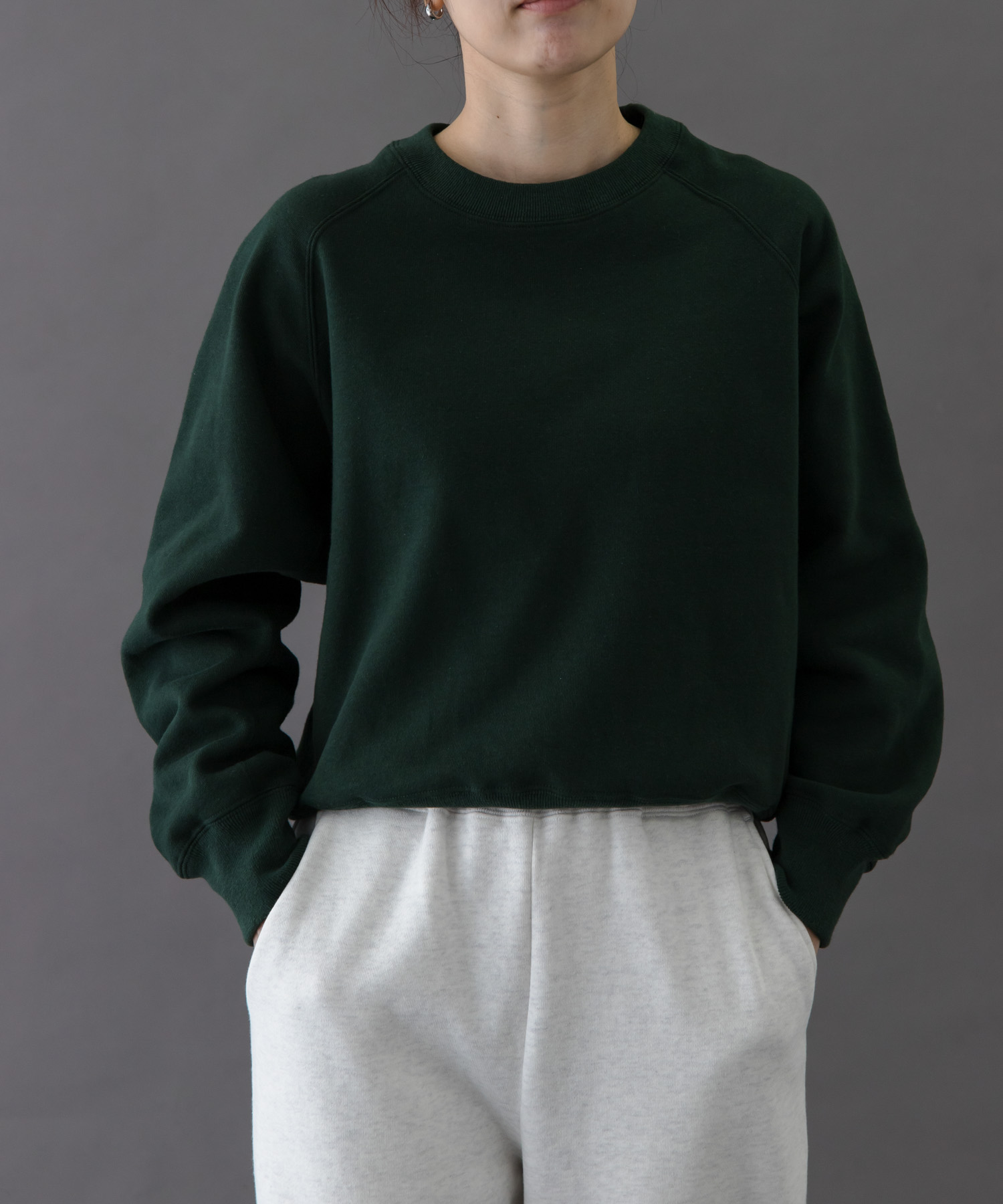 FORK&SPOON　リサイクルコットン裏毛クルーネックスウェット