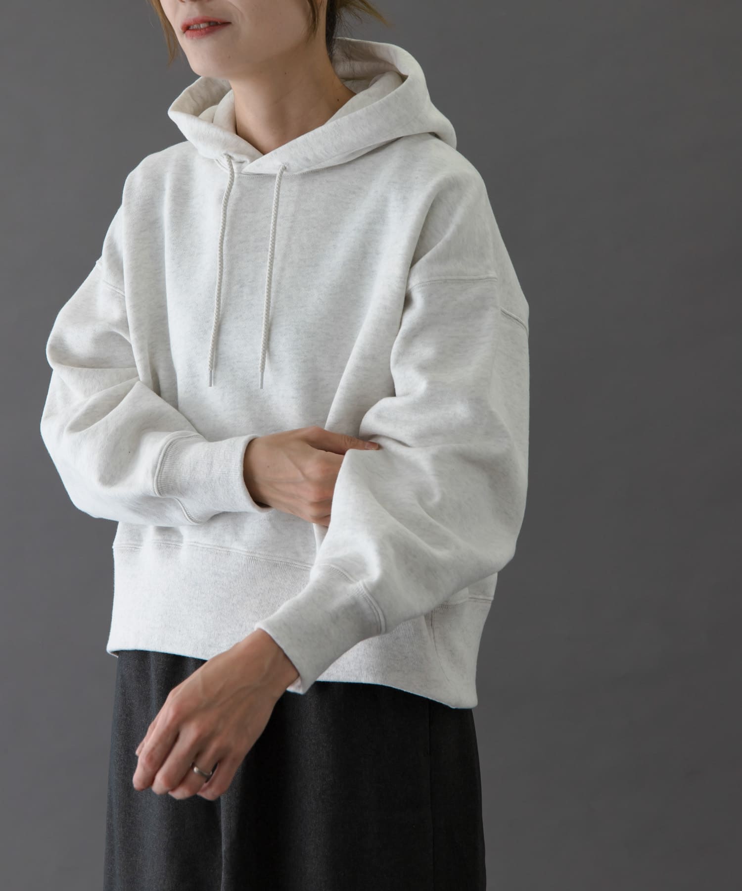 FORK&SPOON　リサイクル裏毛クロップドフーディー