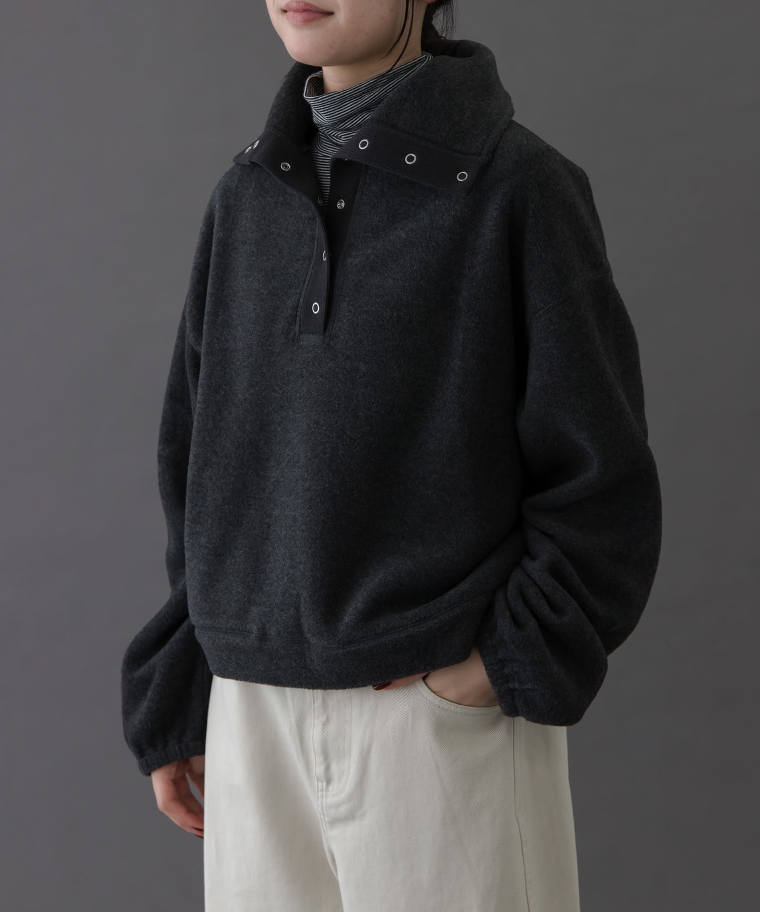 FORK&SPOON　スナップタートルフリースプルオーバー