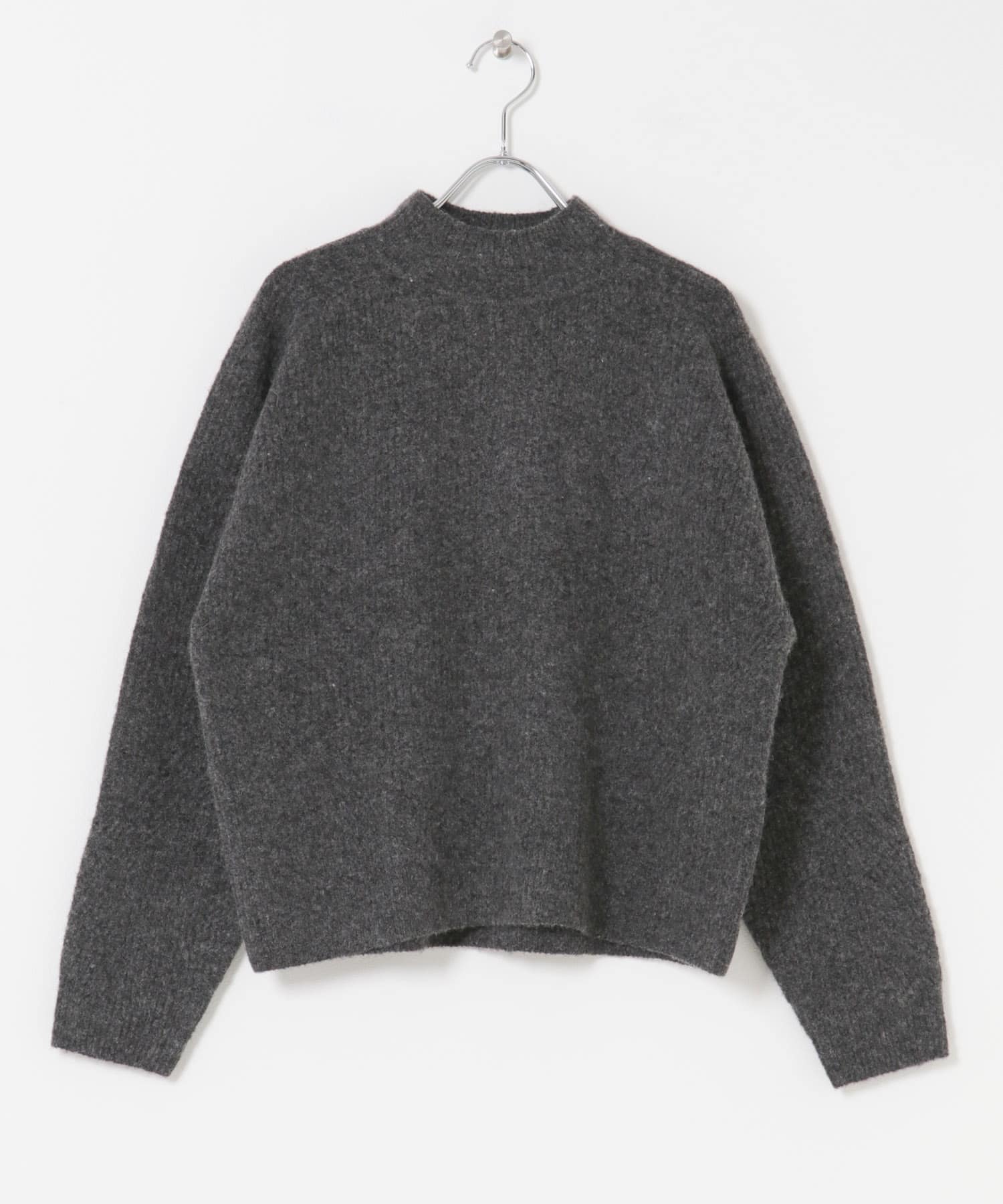 FORK&SPOON　畦編みハイネックニット CHARCOAL 1