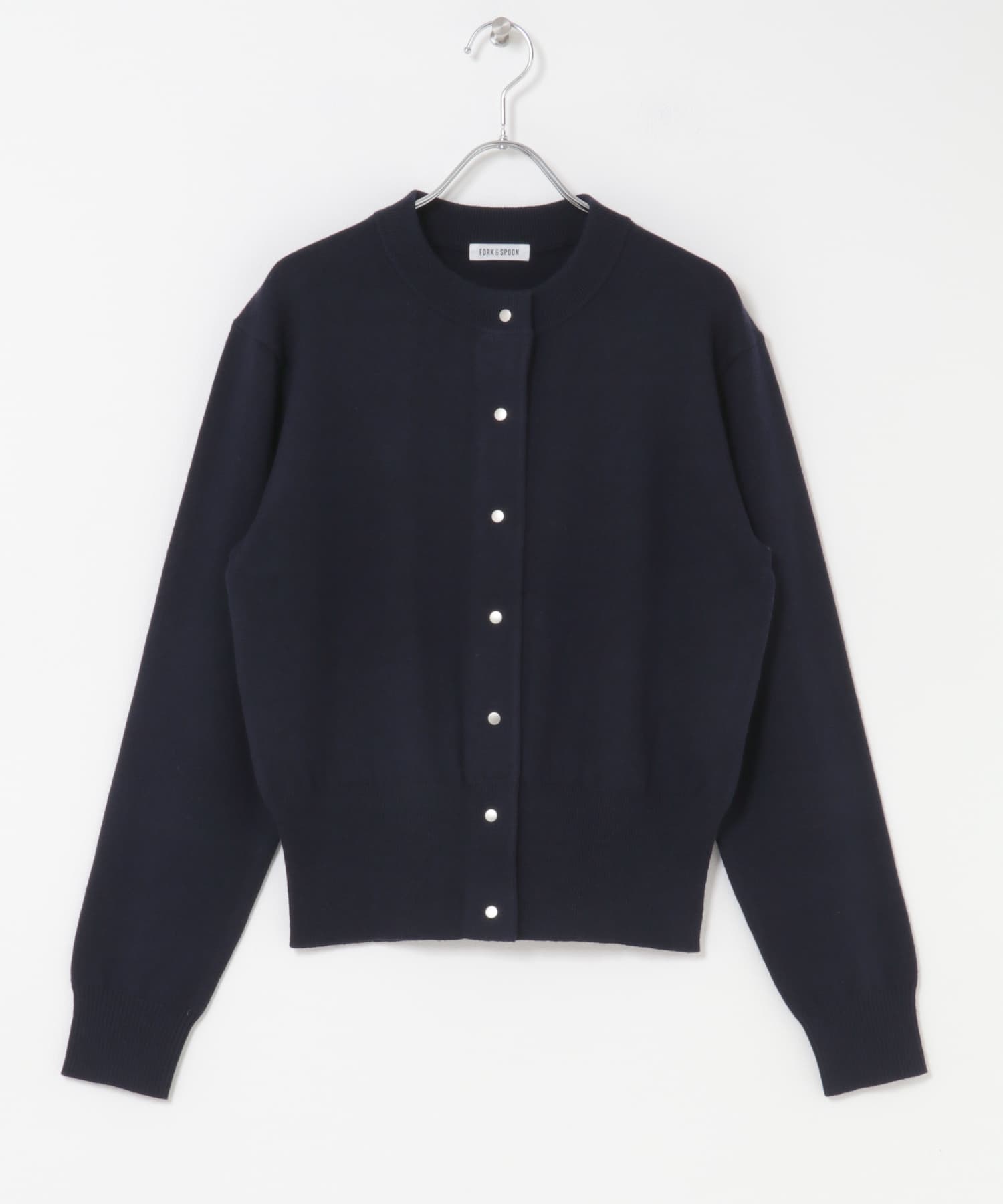 FORK&SPOON　ミラージュクルーネックニットカーディガン NAVY 1