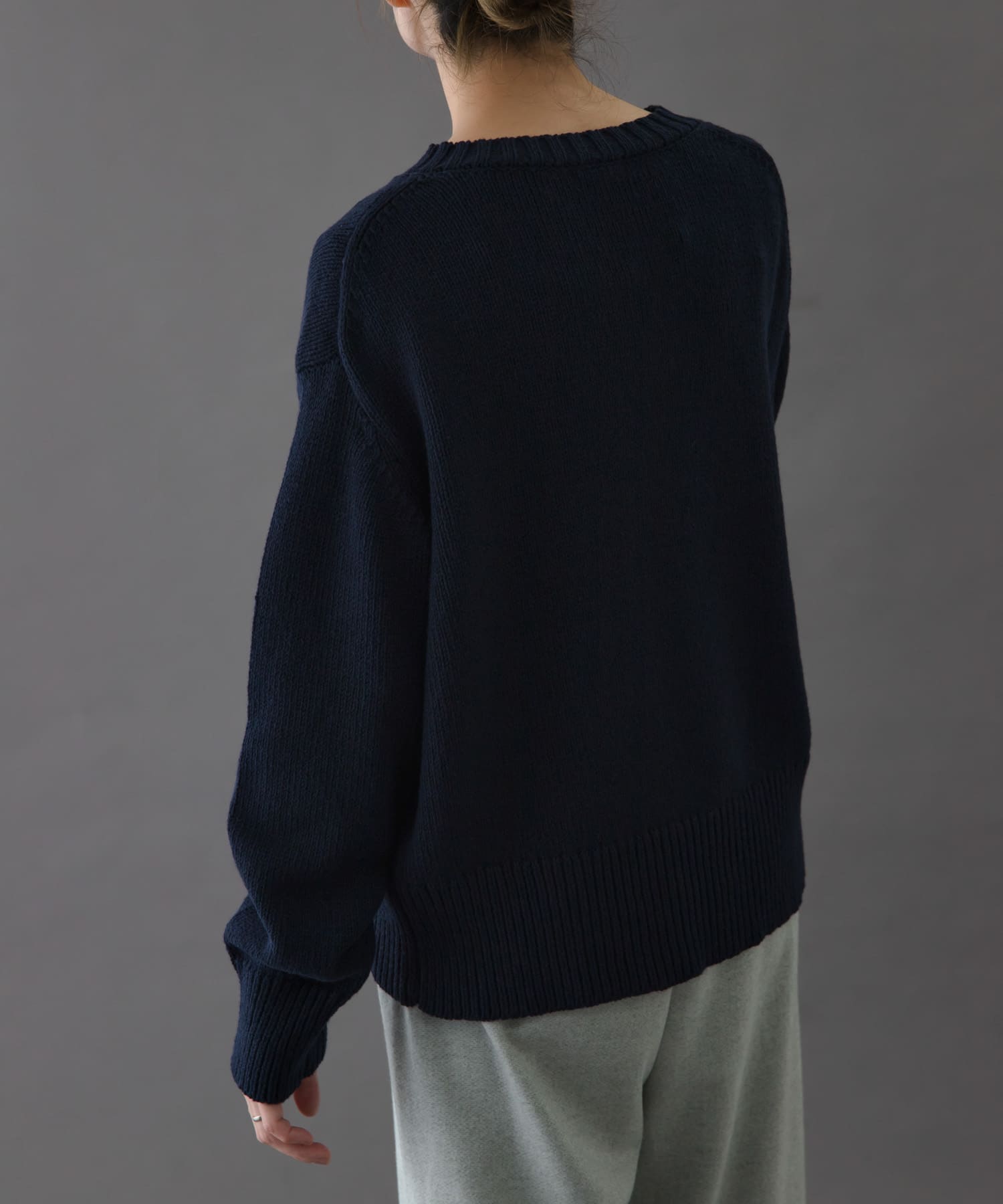 FORK&SPOON　Vネックニット NAVY 1