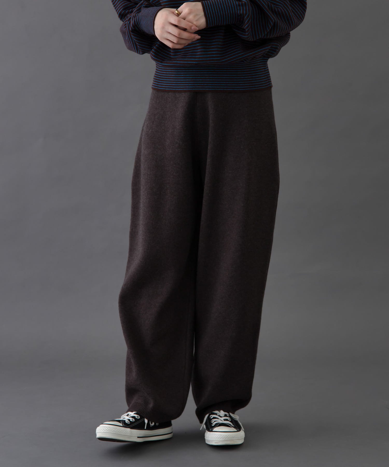 FORK&SPOON　コットンウールニットパンツ