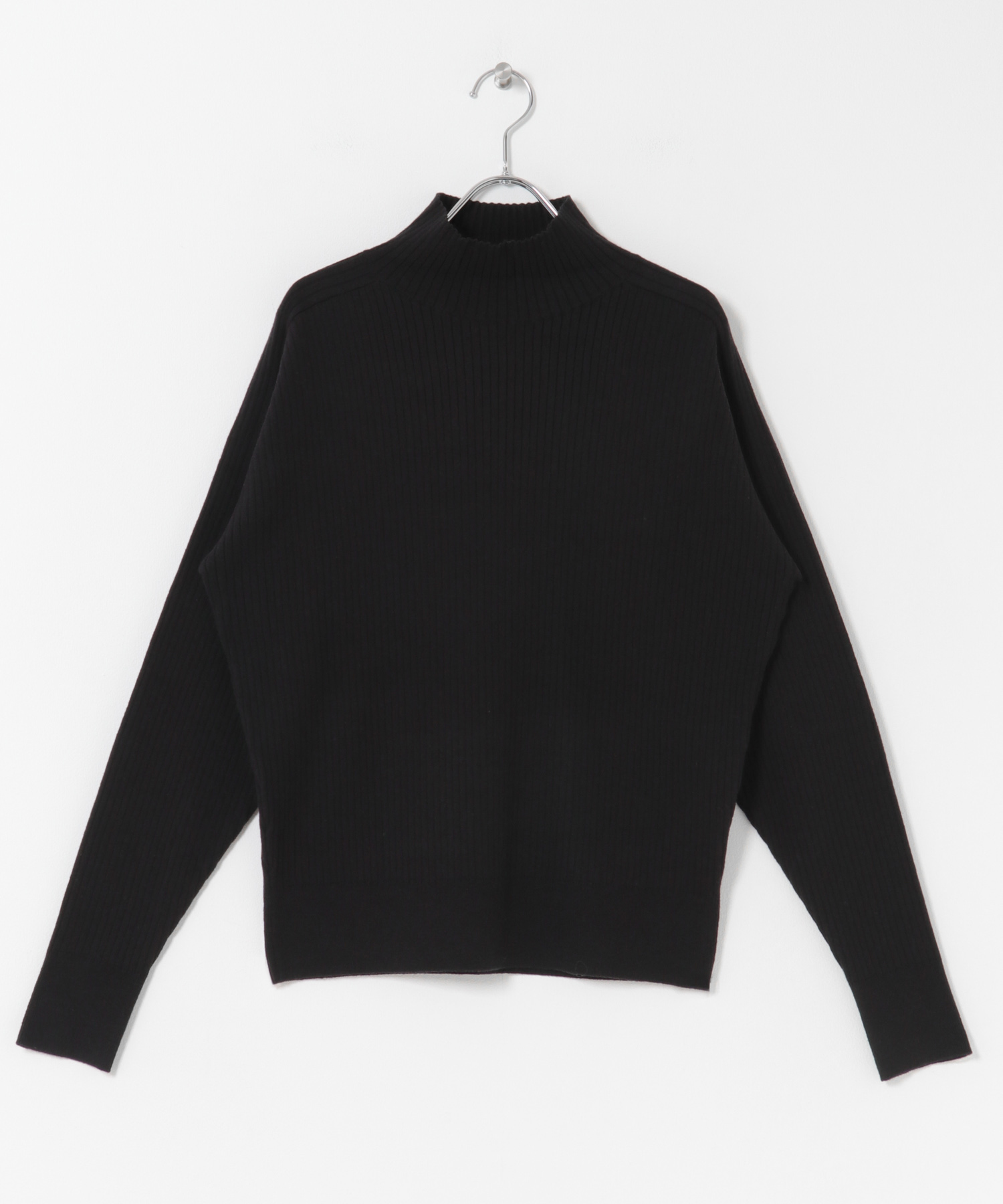 FORK&SPOON　ワイドリブハイネックニット BLACK 1