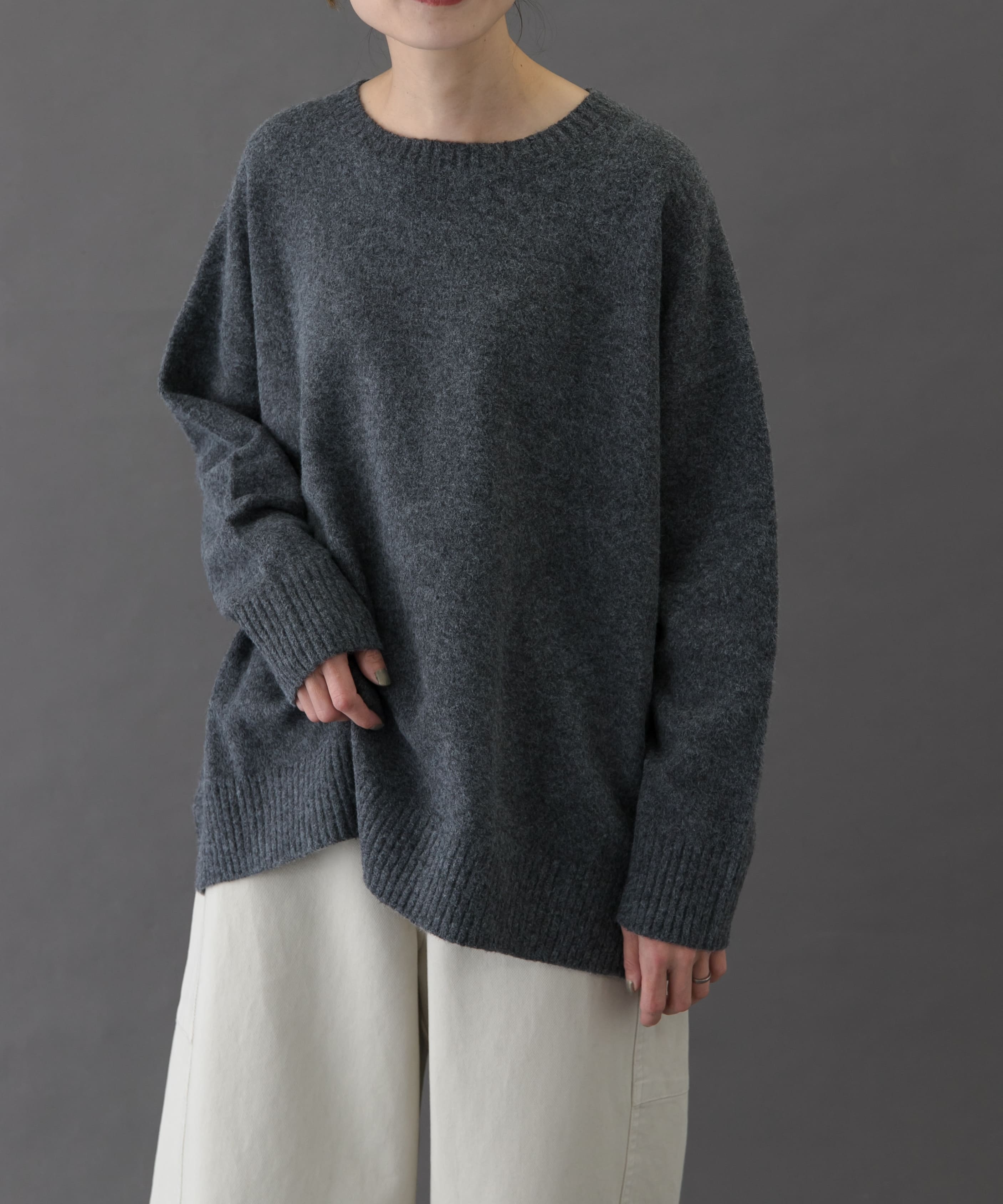 FORK&SPOON コットンブレンドチュニックニット(1 GRAY): トップス