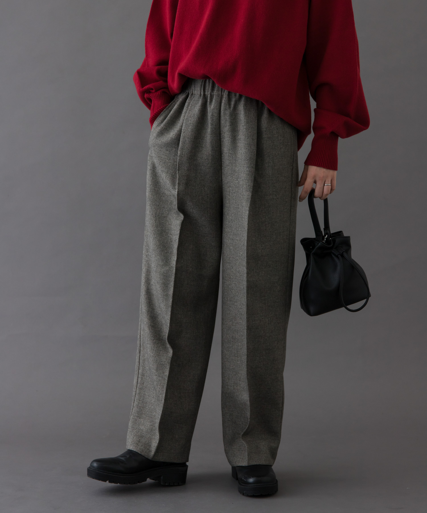 FORK&SPOON　ウールライクツイルイージーパンツ