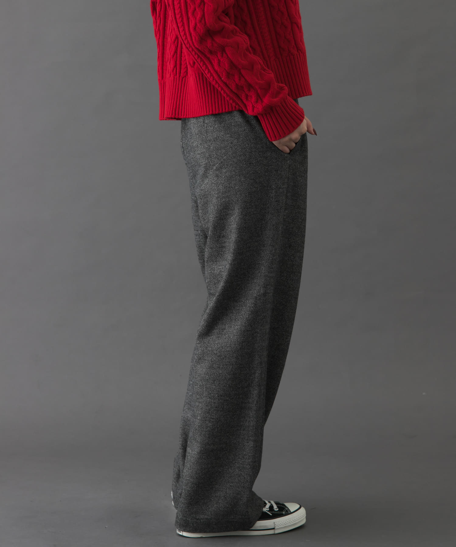 『一部WEB限定カラー』FORK&SPOON　ブラッシュドパンツ GRAY 1