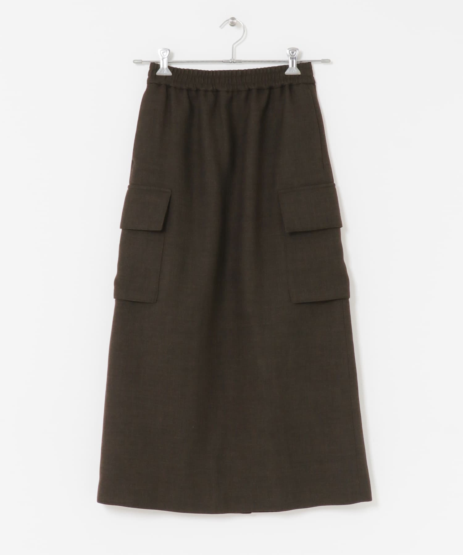 FORK&SPOON　ウールライクツイルスカート BROWN 1
